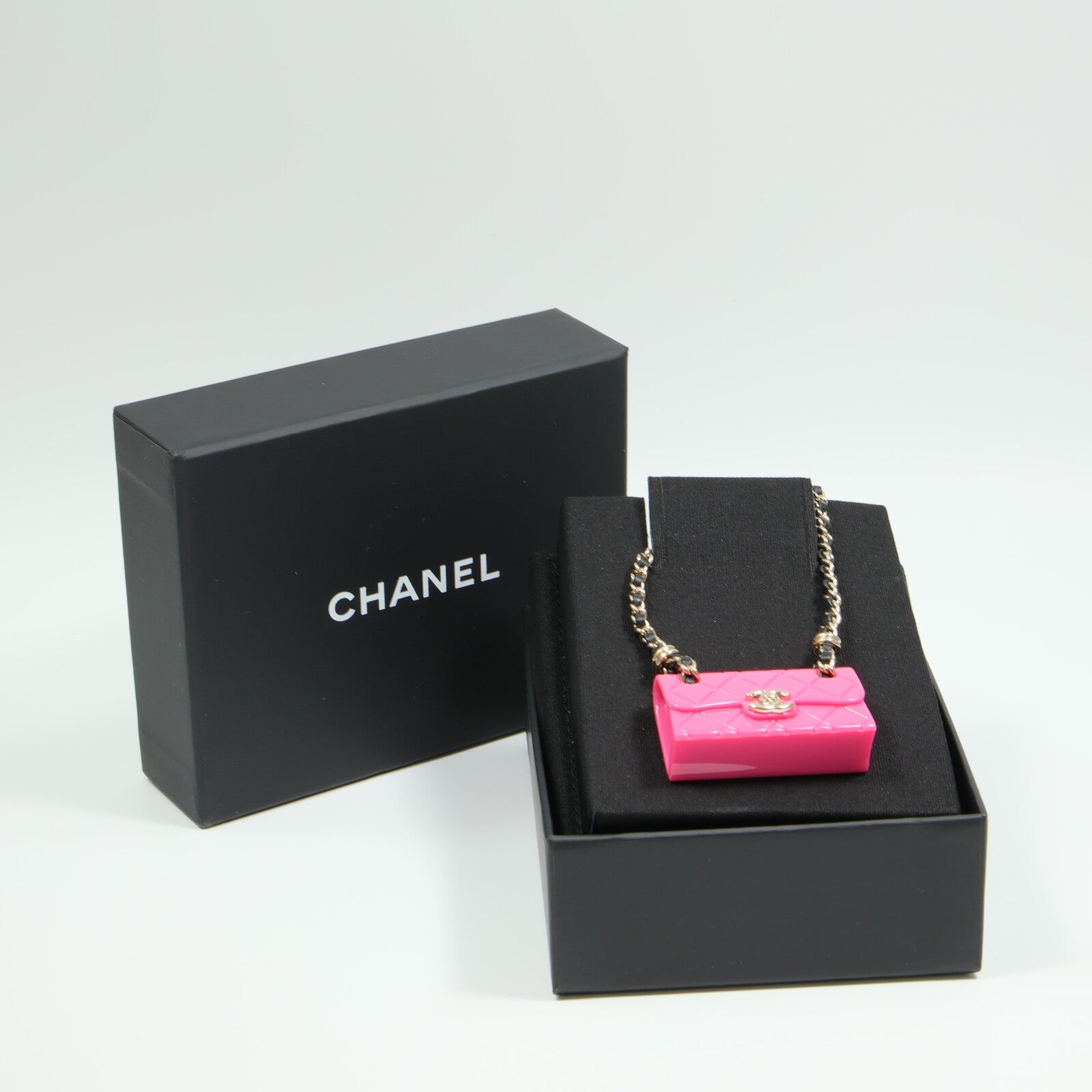CHANEL 牛皮皮革/PVC/金屬Chanel Bag Necklace項鍊