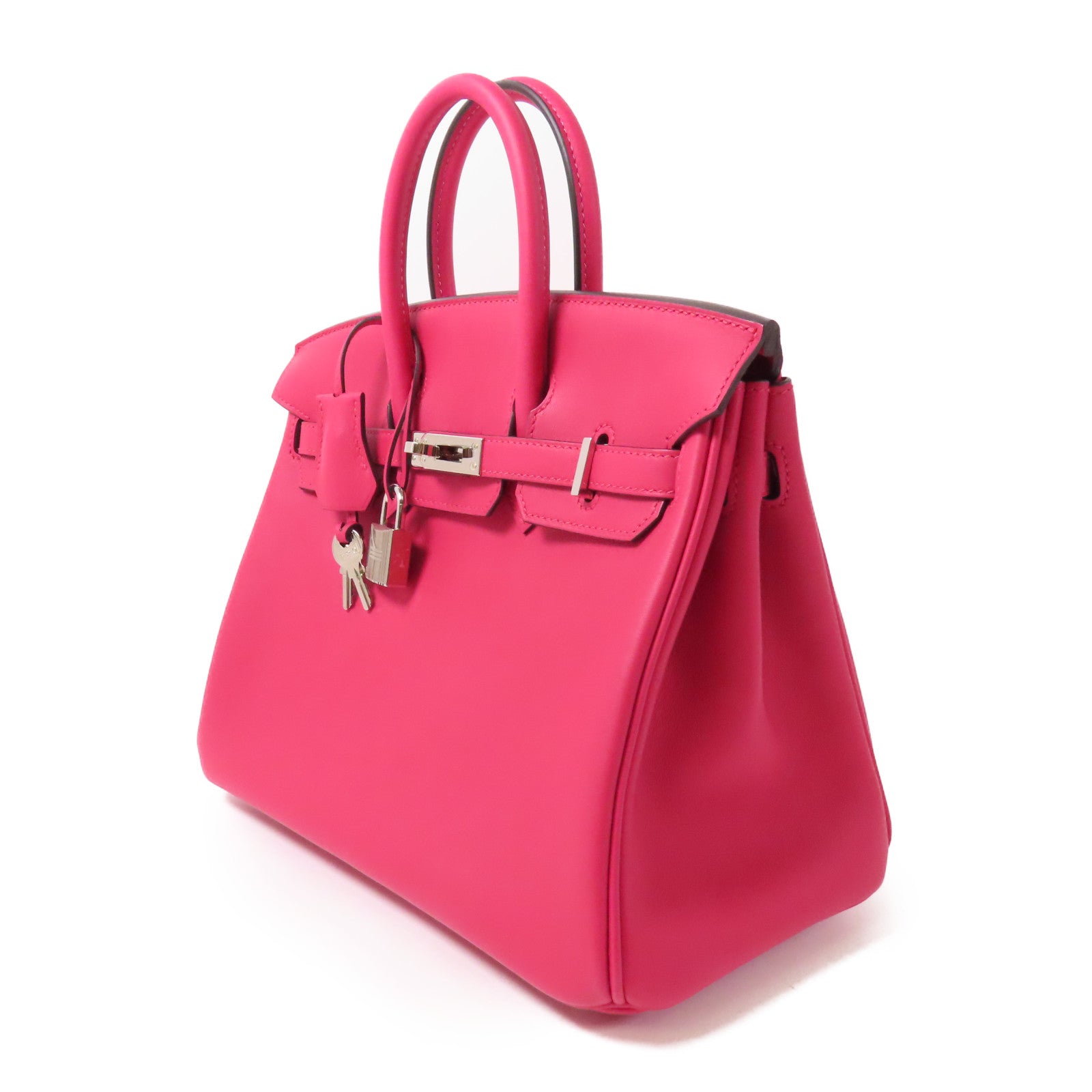 HERMES Swift皮革Birkin 25銀扣手挽袋Rubis