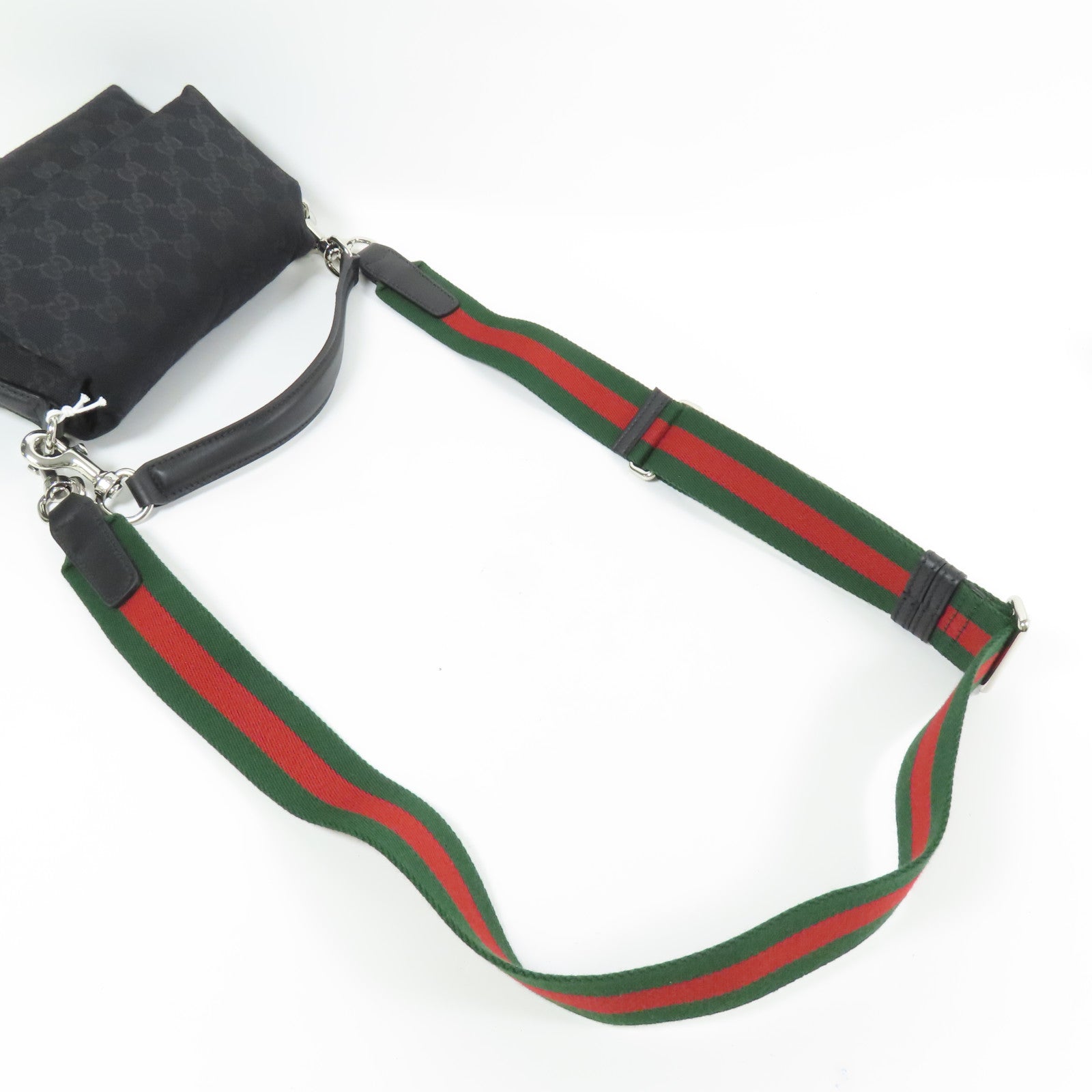 GUCCI 帆布Small Crossbody Bag銀扣肩背袋
