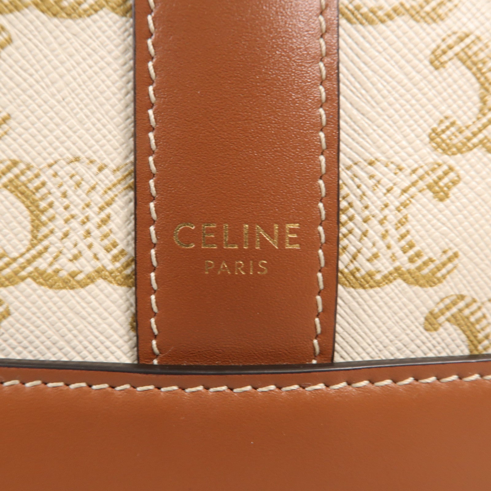 CELINE 塗層帆布Triormphe Bucket金扣肩背袋