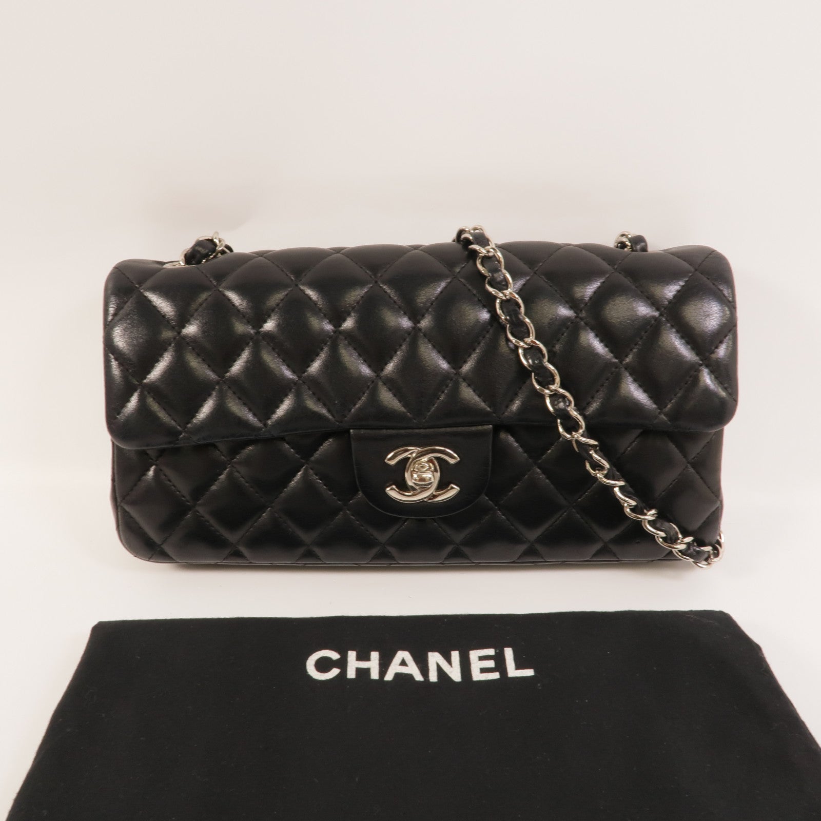 CHANEL 羊皮皮革Classic East West Baguette Bag肩背袋