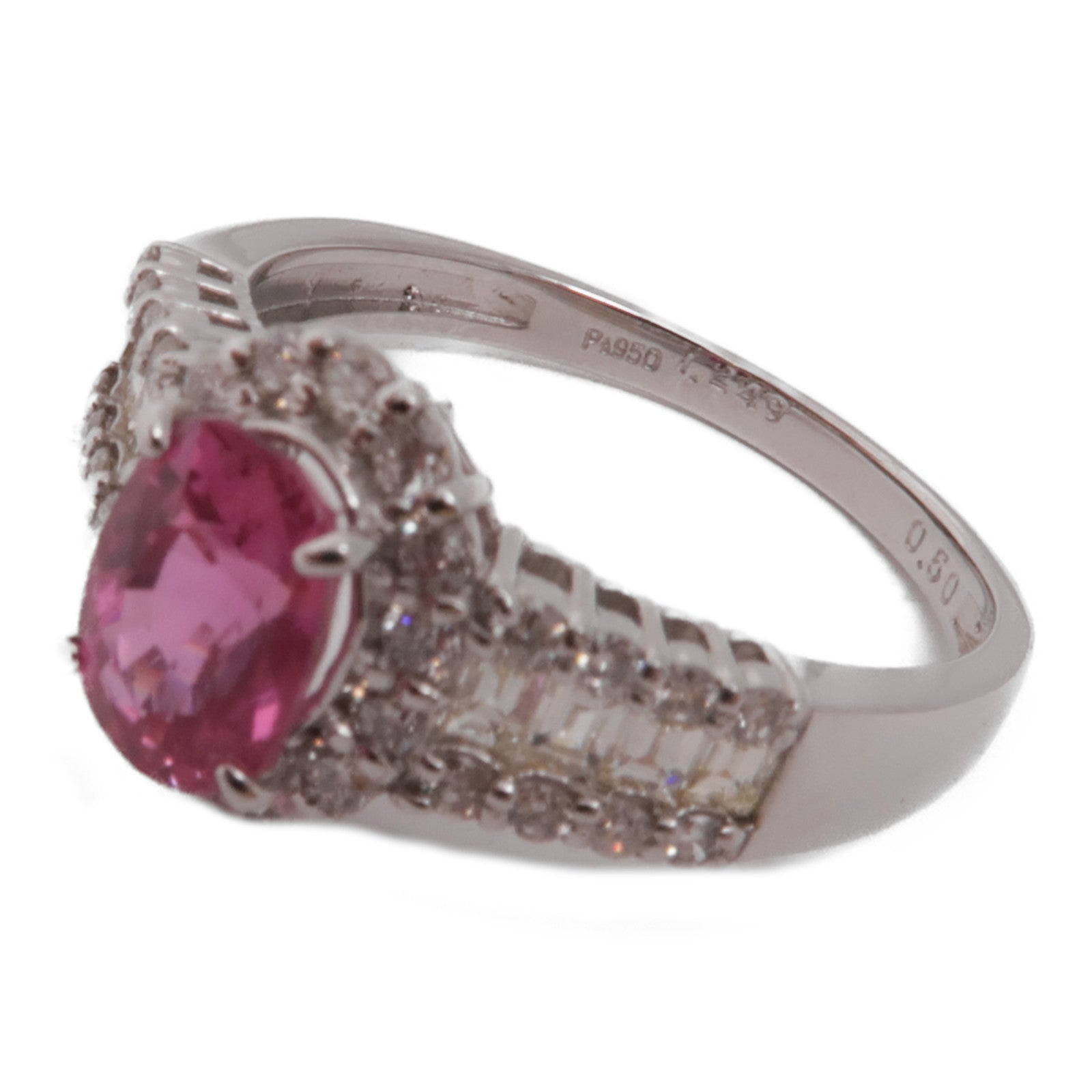 JEWELRY【激減優惠】 PT950鉑金Pink Sapphire Ring鑽石戒指US#6