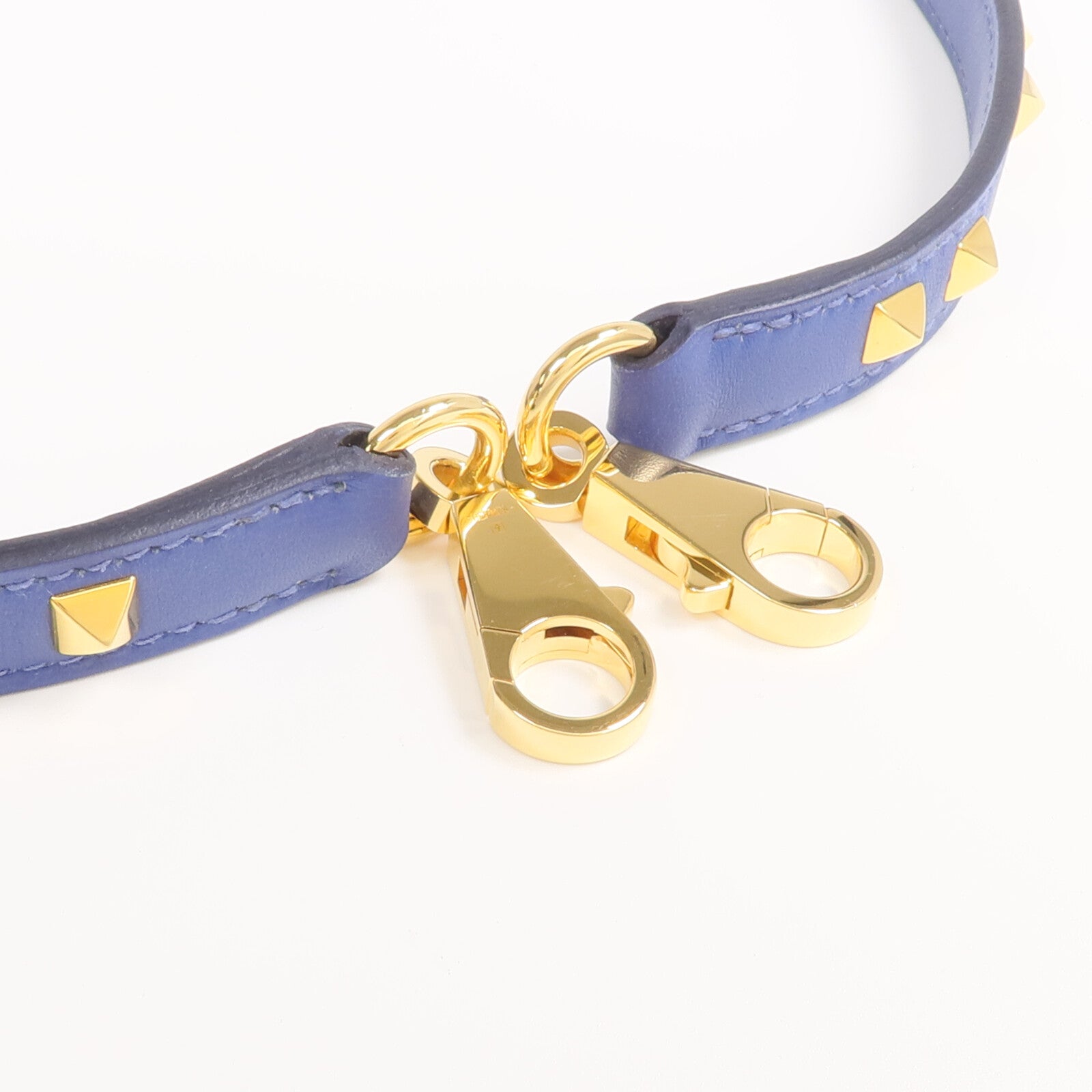 HERMES Vache Liegee皮革Mini Dog Bag Shoulder Strap金扣肩帶Bleu Brighton