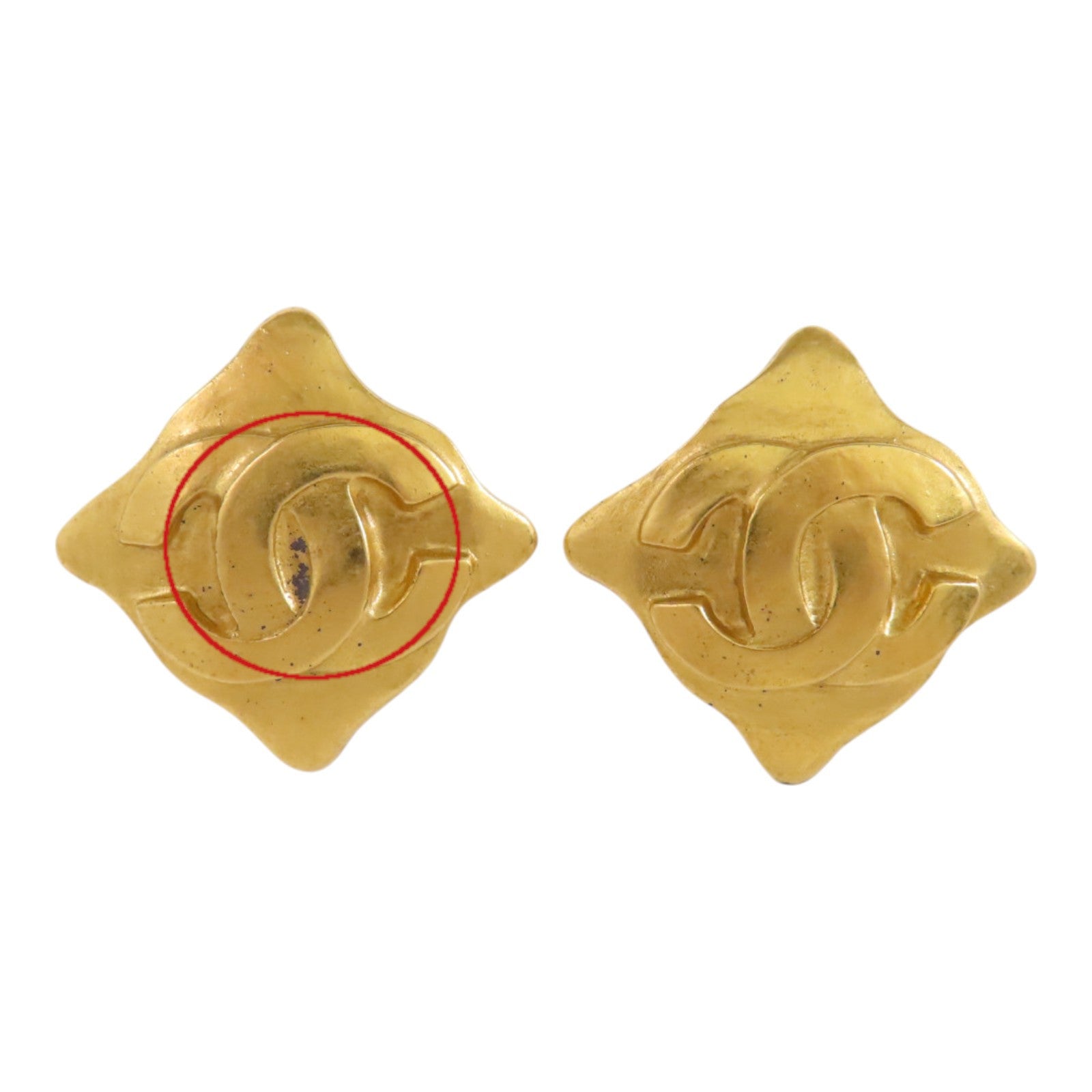 CHANEL 金屬Vintage Earring金扣耳環