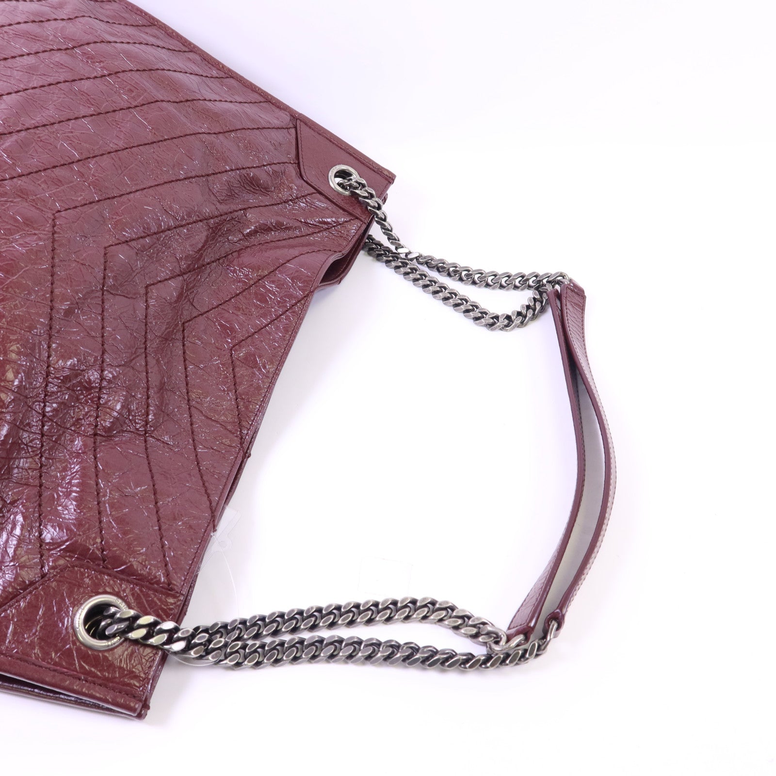 SAINT LAURENT 牛皮皮革Niki Tote Bag銀扣手挽袋
