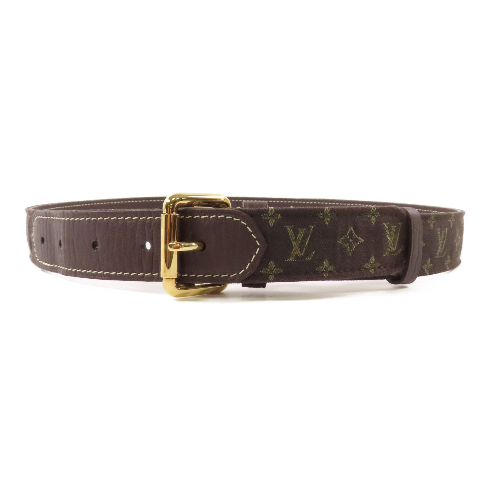 LOUIS VUITTON 【激減優惠】Monogram Mini Lin/皮革Belt皮帶