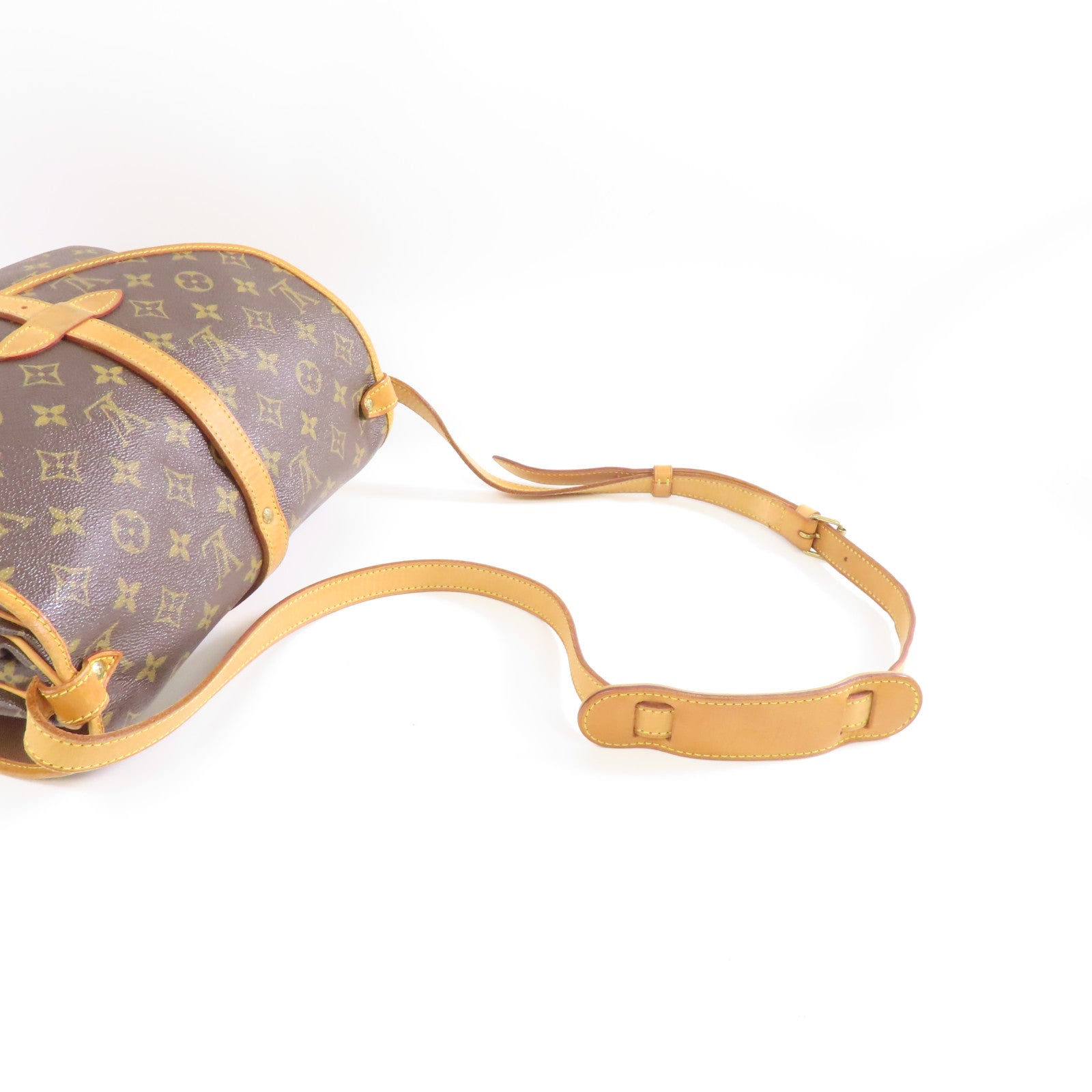 LOUIS VUITTON Monogram Saumur 30金扣肩背袋棕色