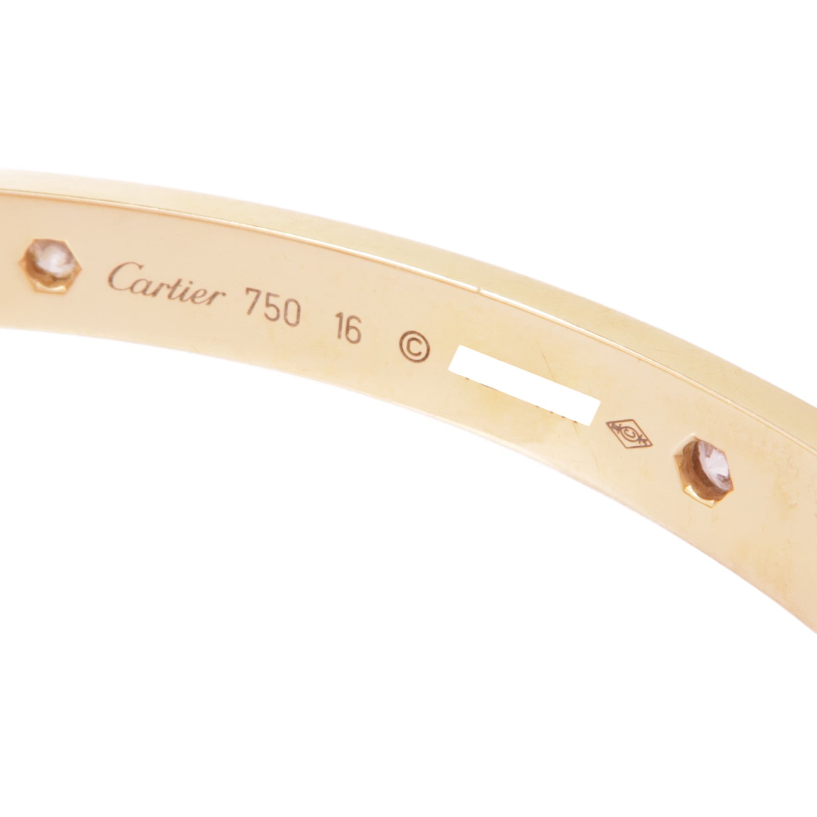 CARTIER 18K黃金Love Bracelet鑽石手鐲Cartier#16
