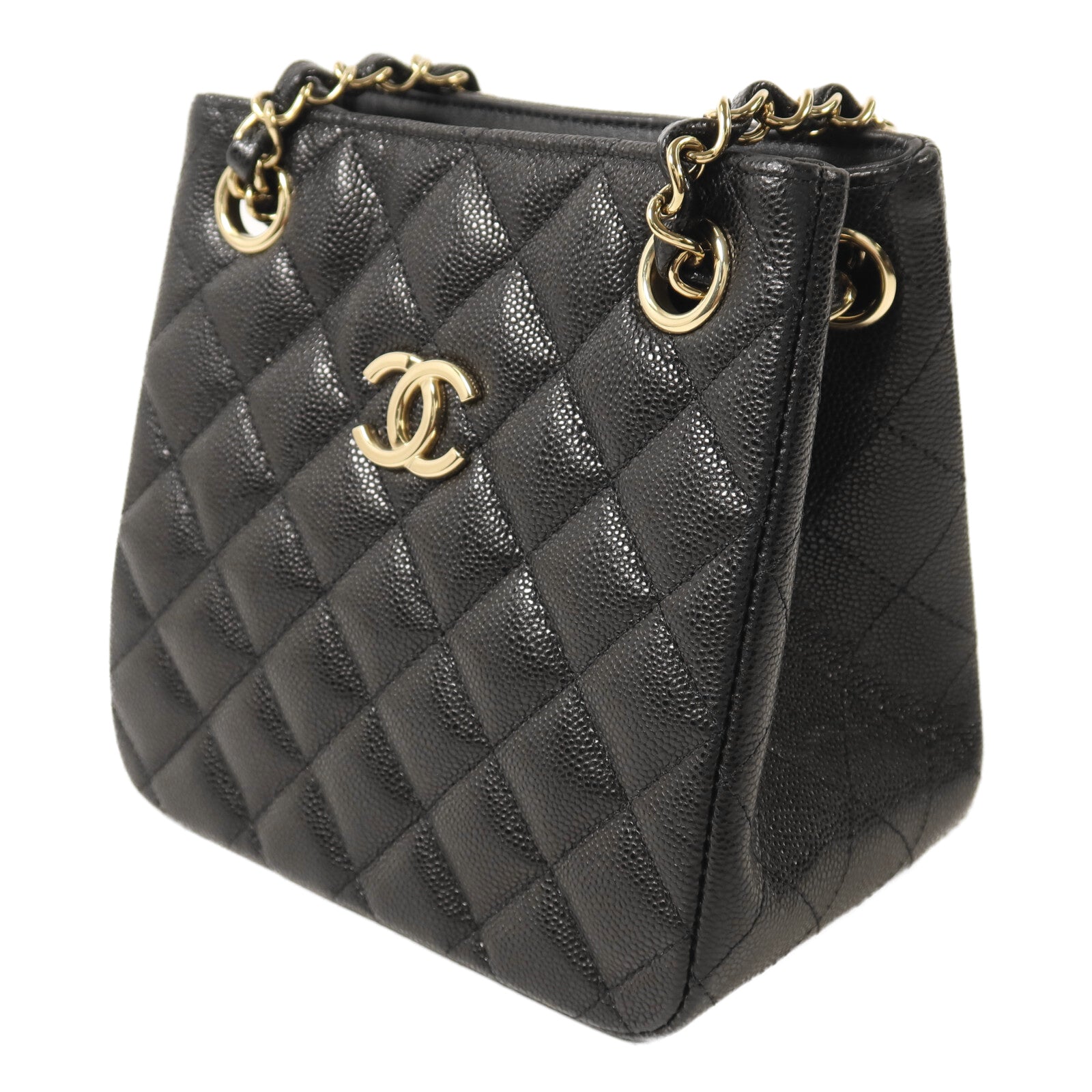 CHANEL 牛皮皮革Mini Tote金扣肩背袋