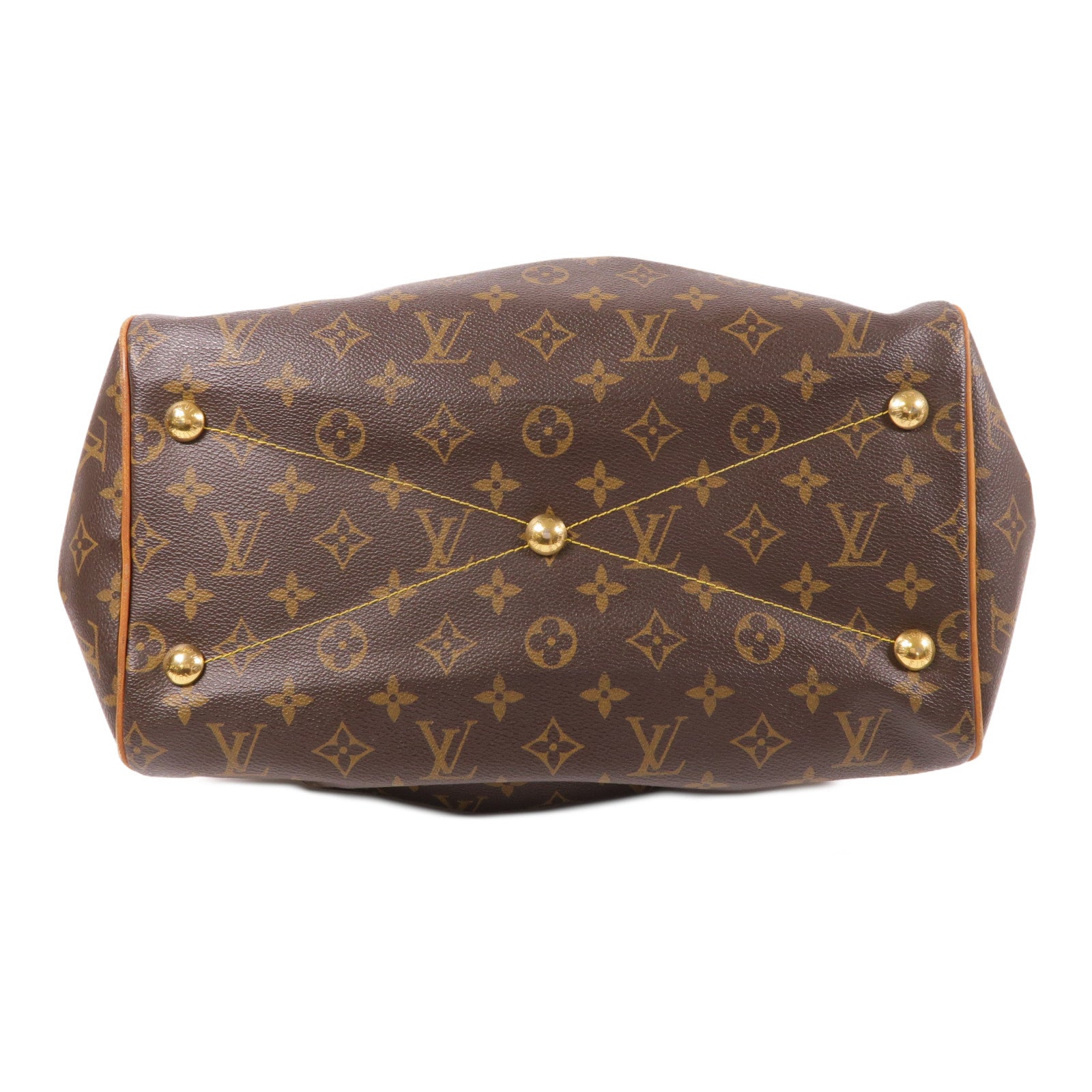 LOUIS VUITTON Monogram Tivoli GM金扣肩背袋棕色