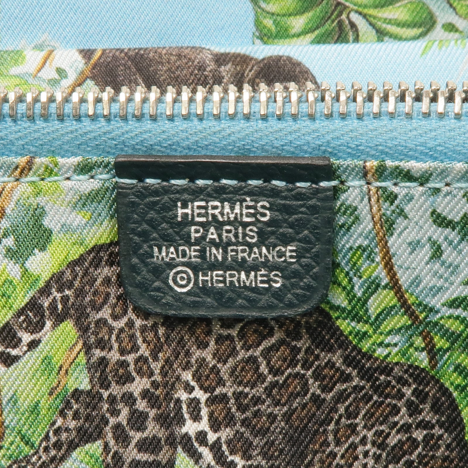 HERMES Epsom皮革Silk In Long Wallet銀扣長錢包Vert Cypress