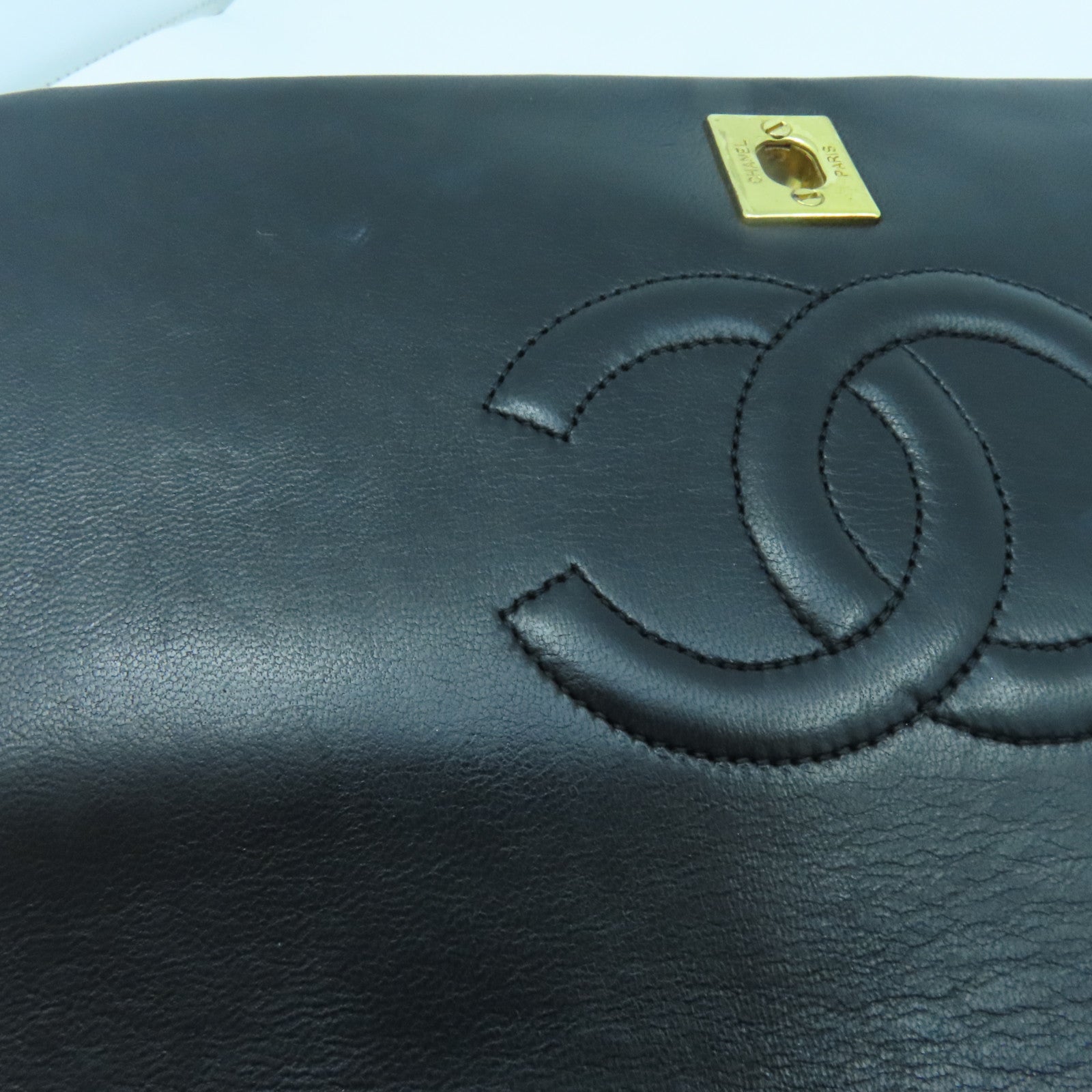 CHANEL 【激減優惠】菱格羊皮皮革Chain Shoulder金扣鏈帶肩背袋黑色