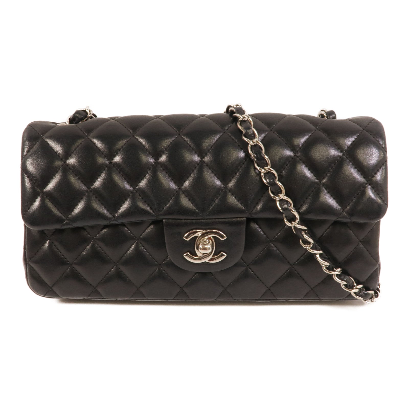 CHANEL 羊皮皮革Classic East West Baguette Bag肩背袋