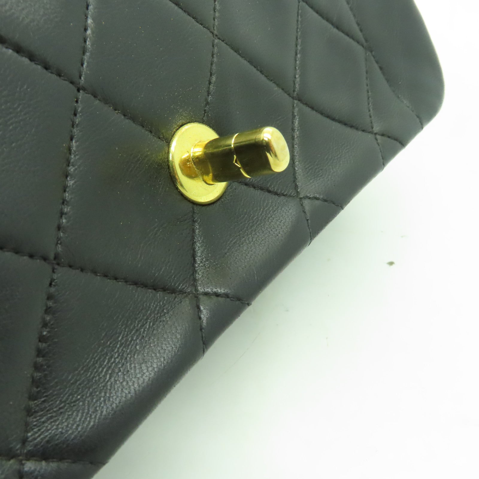 CHANEL **【清倉大減價】菱格羊皮皮革Chain Shoulder Bag金扣鏈帶肩背袋黒色