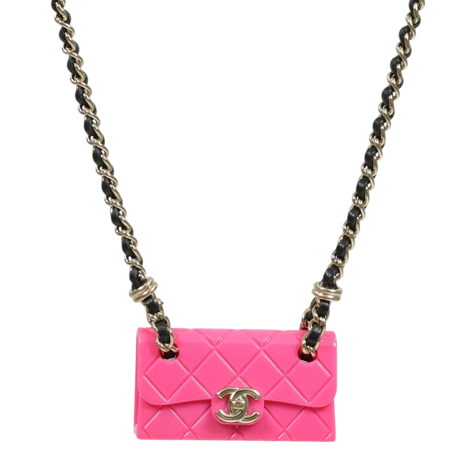 CHANEL 牛皮皮革/PVC/金屬Chanel Bag Necklace項鍊