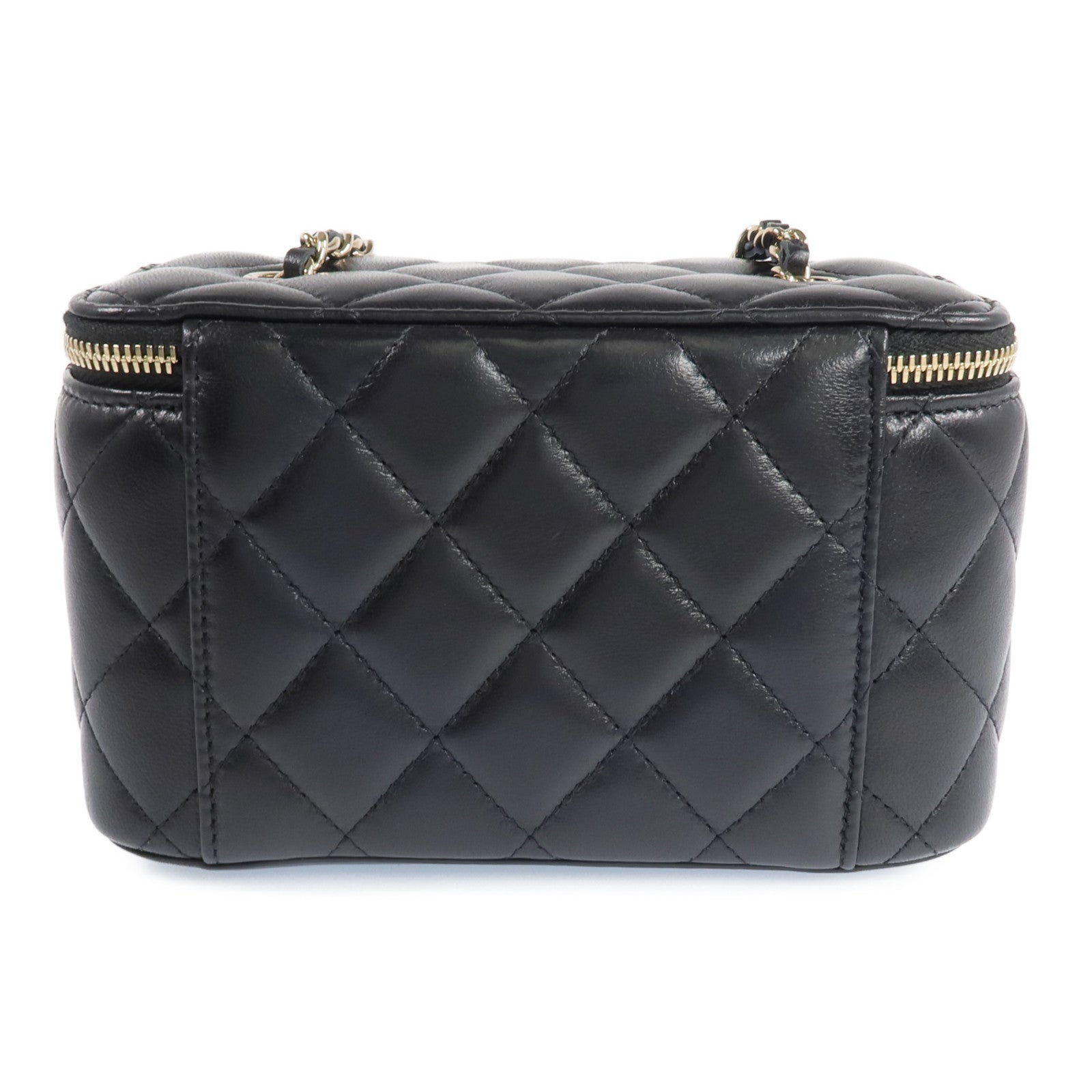 CHANEL 羊皮皮革Vanity Case金扣鏈帶肩背袋