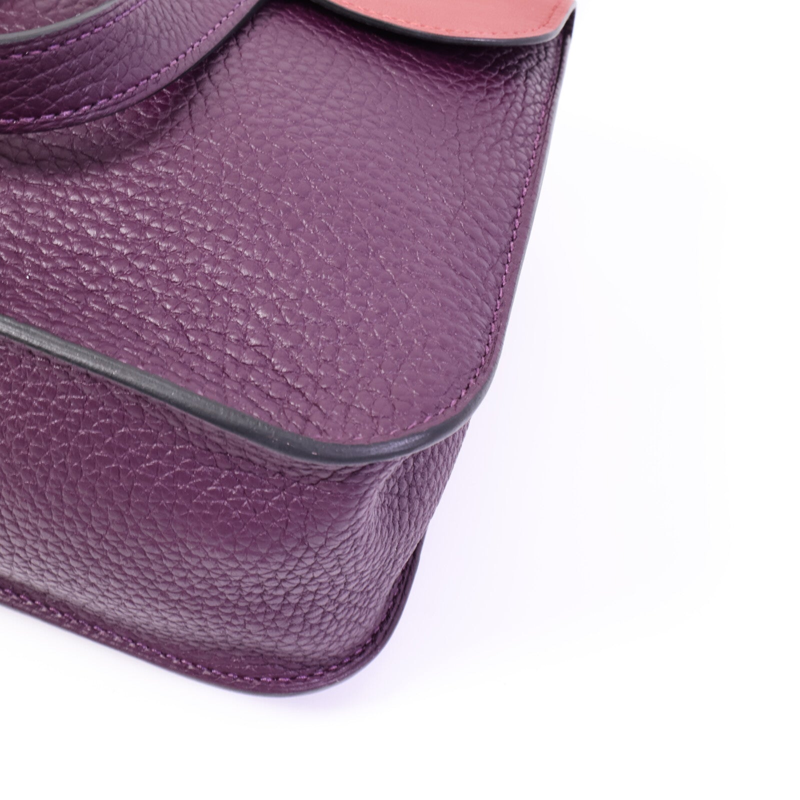 HERMES Clemence皮革Halzan 25手挽肩背兩用袋Cassis/Grenat