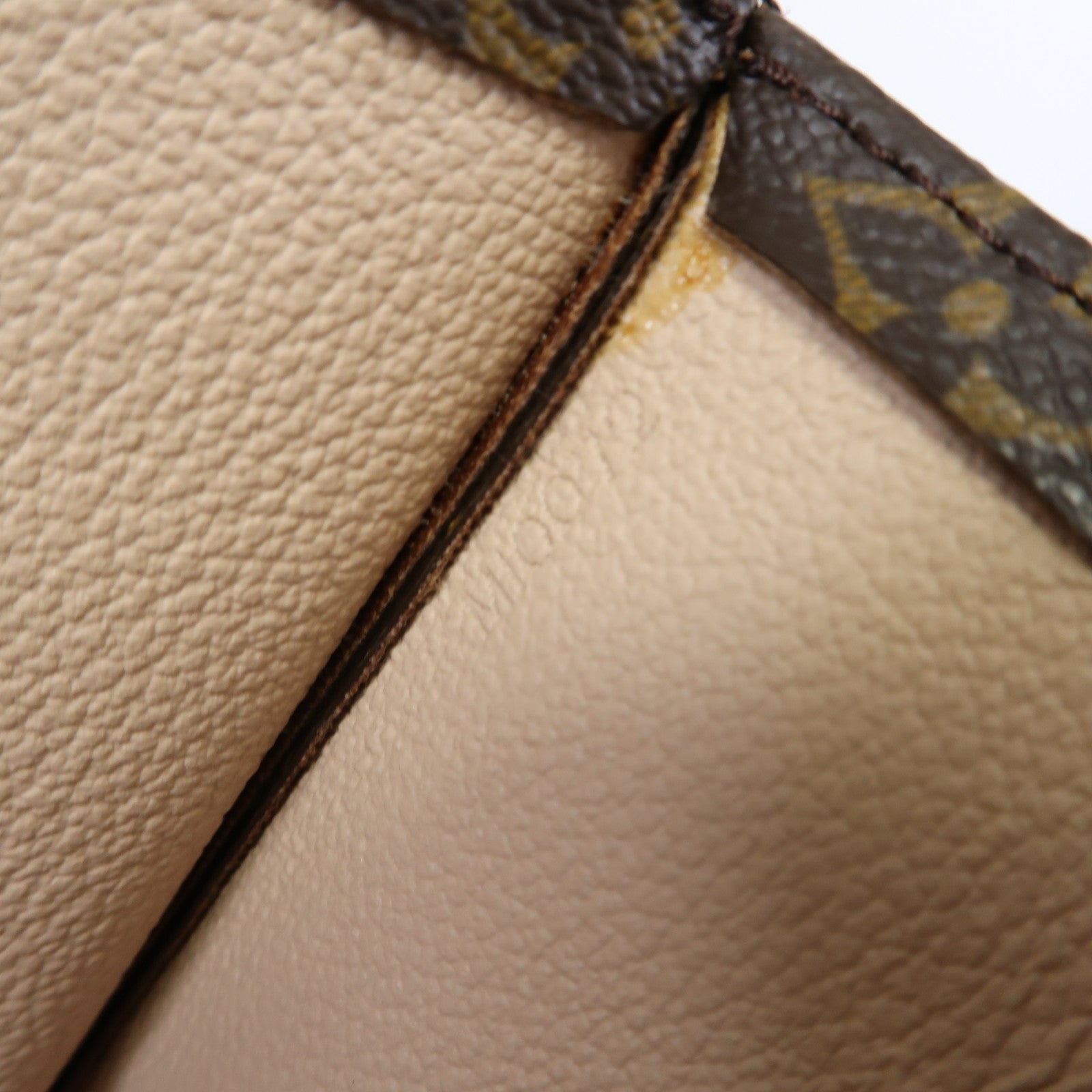 LOUIS VUITTON Monogram Sac Plat金扣手挽袋啡色