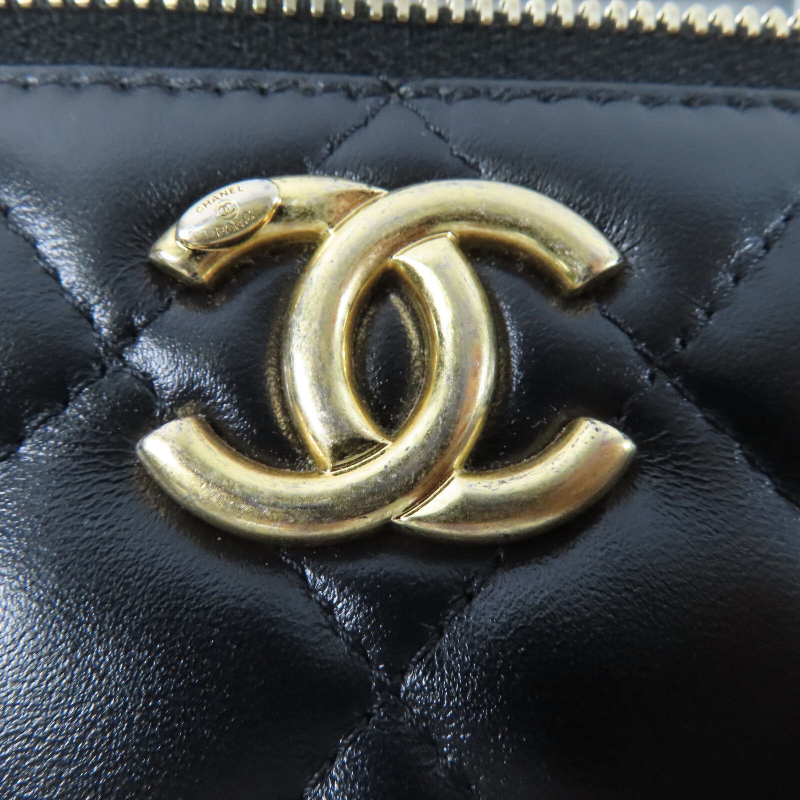 CHANEL 羊皮皮革Vanity Case鏈帶肩背袋
