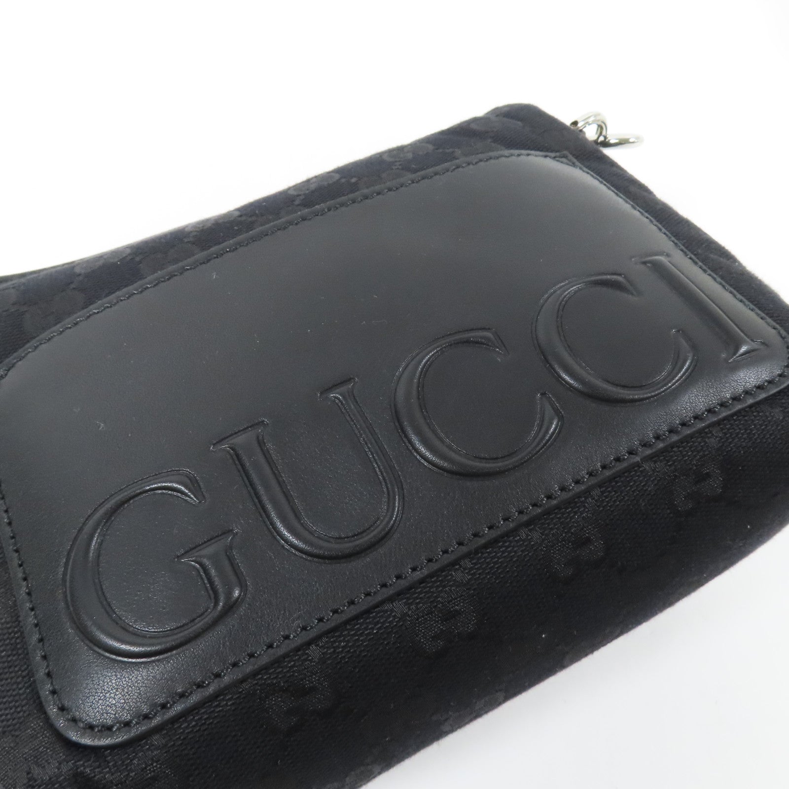 GUCCI 帆布Small Crossbody Bag銀扣肩背袋