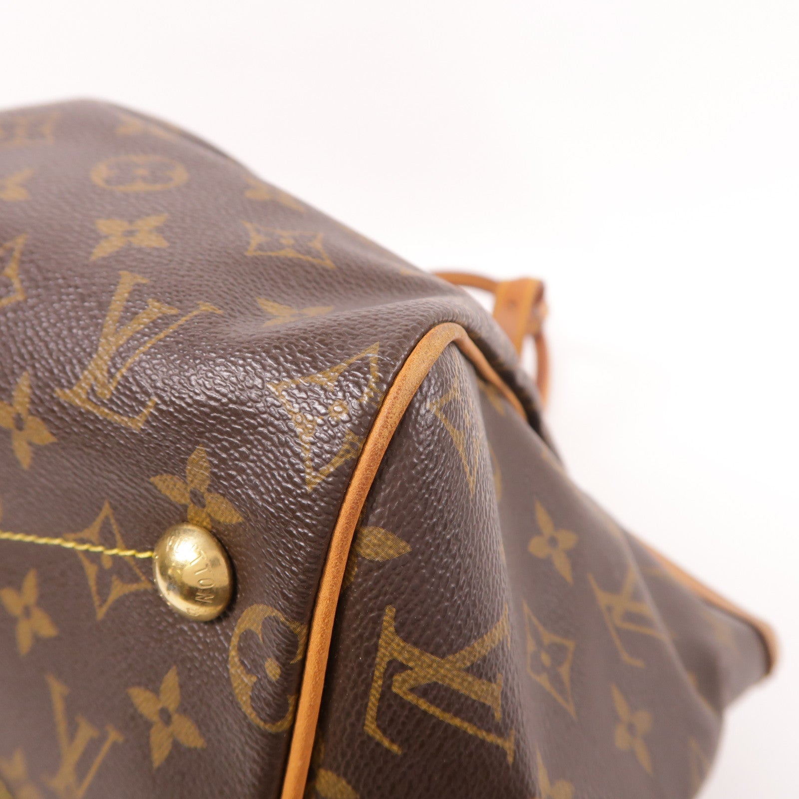LOUIS VUITTON Monogram Tivoli GM金扣肩背袋棕色