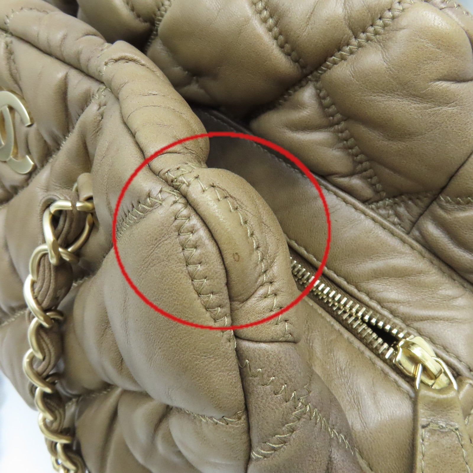 CHANEL 【激減優惠】菱格牛皮皮革Chain Shoulder Bag金扣鏈帶肩背袋啡色