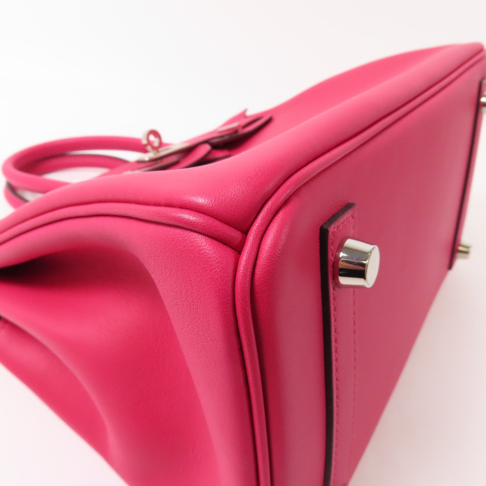 HERMES Swift皮革Birkin 25銀扣手挽袋Rubis