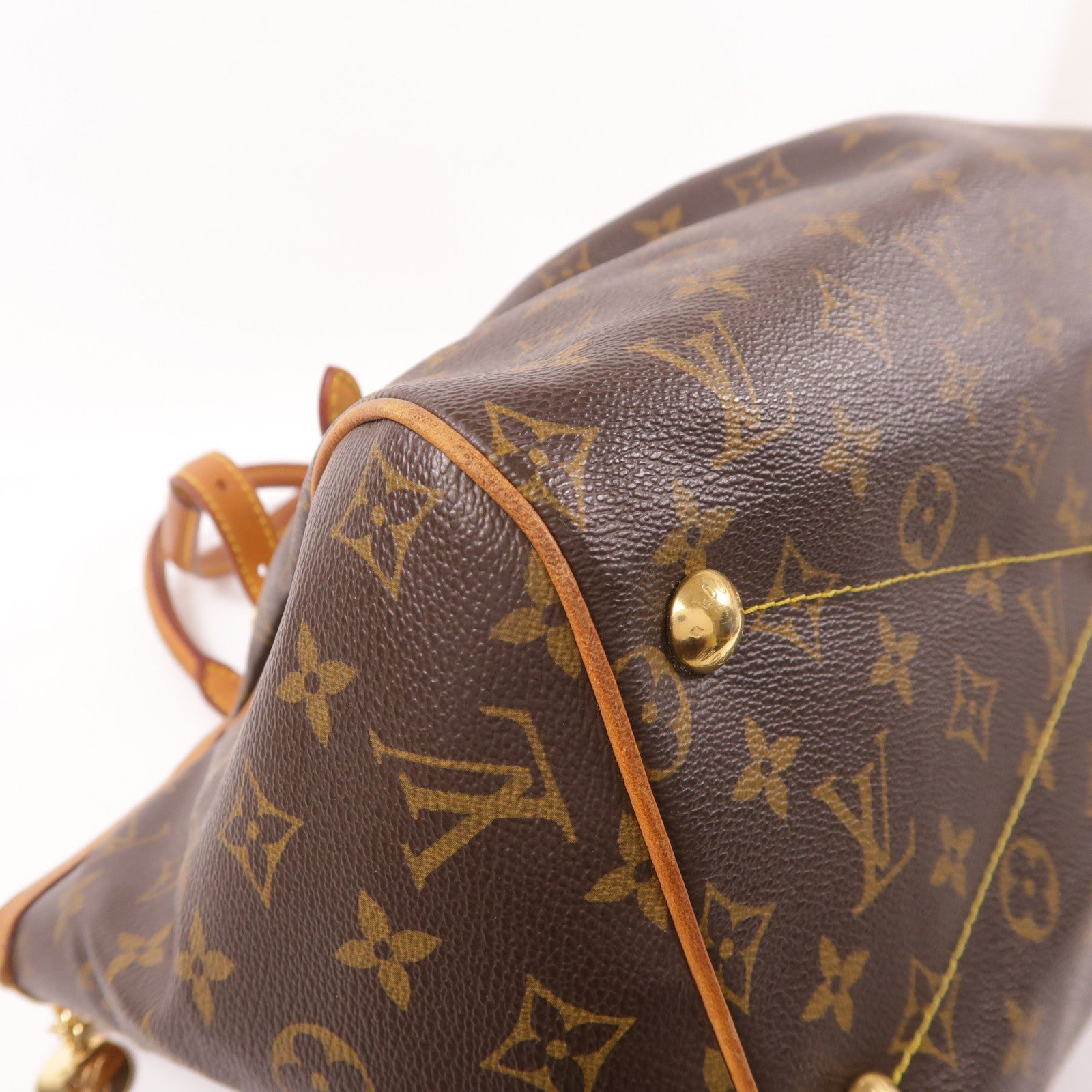 LOUIS VUITTON Monogram Tivoli GM金扣肩背袋棕色