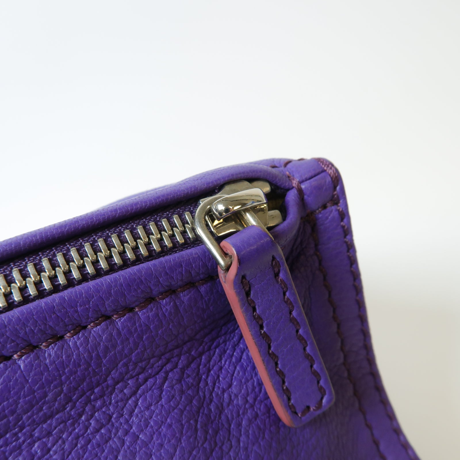 GIVENCHY 皮革Pandora銀扣肩背袋紫色