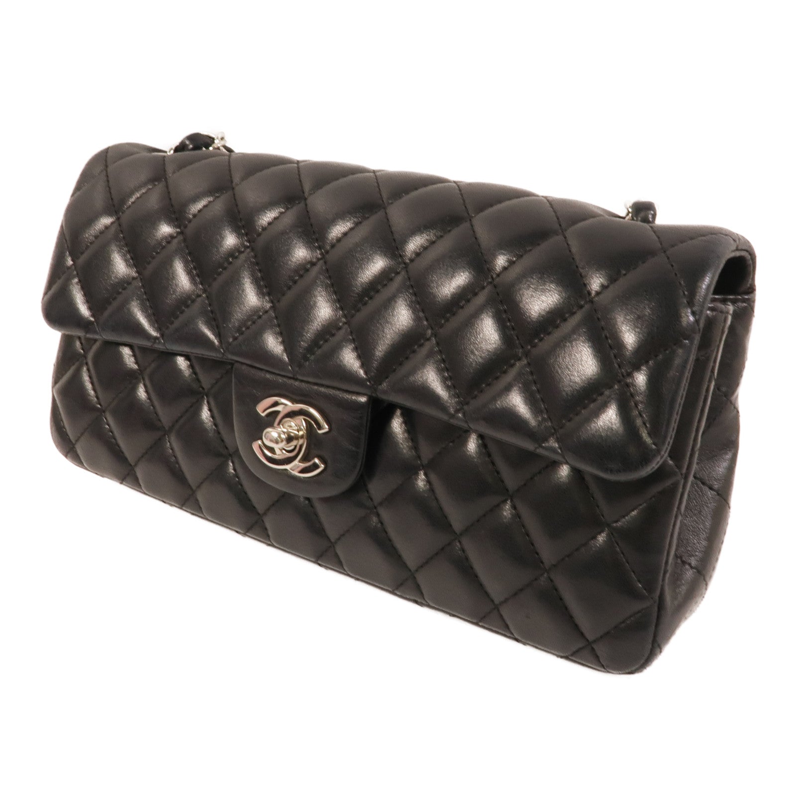 CHANEL 羊皮皮革Classic East West Baguette Bag肩背袋