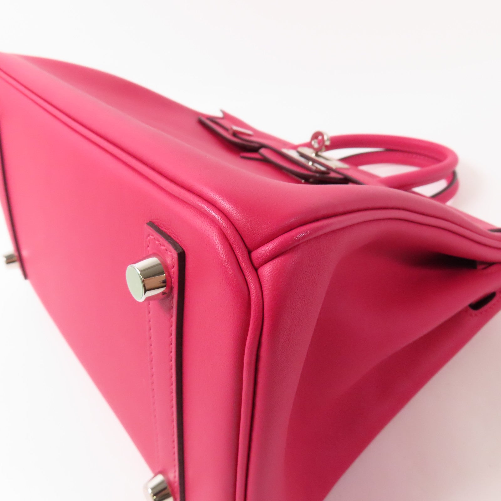 HERMES Swift皮革Birkin 25銀扣手挽袋Rubis