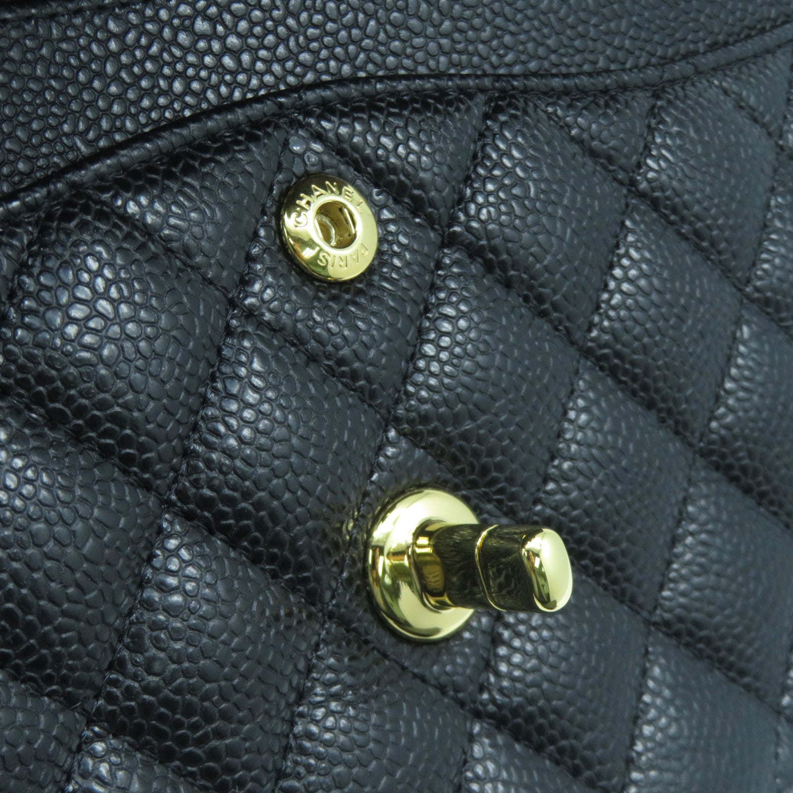 CHANEL 【激減優惠】菱格Caviar皮革Chain Shoulder Bag金扣鏈帶肩背袋黑色