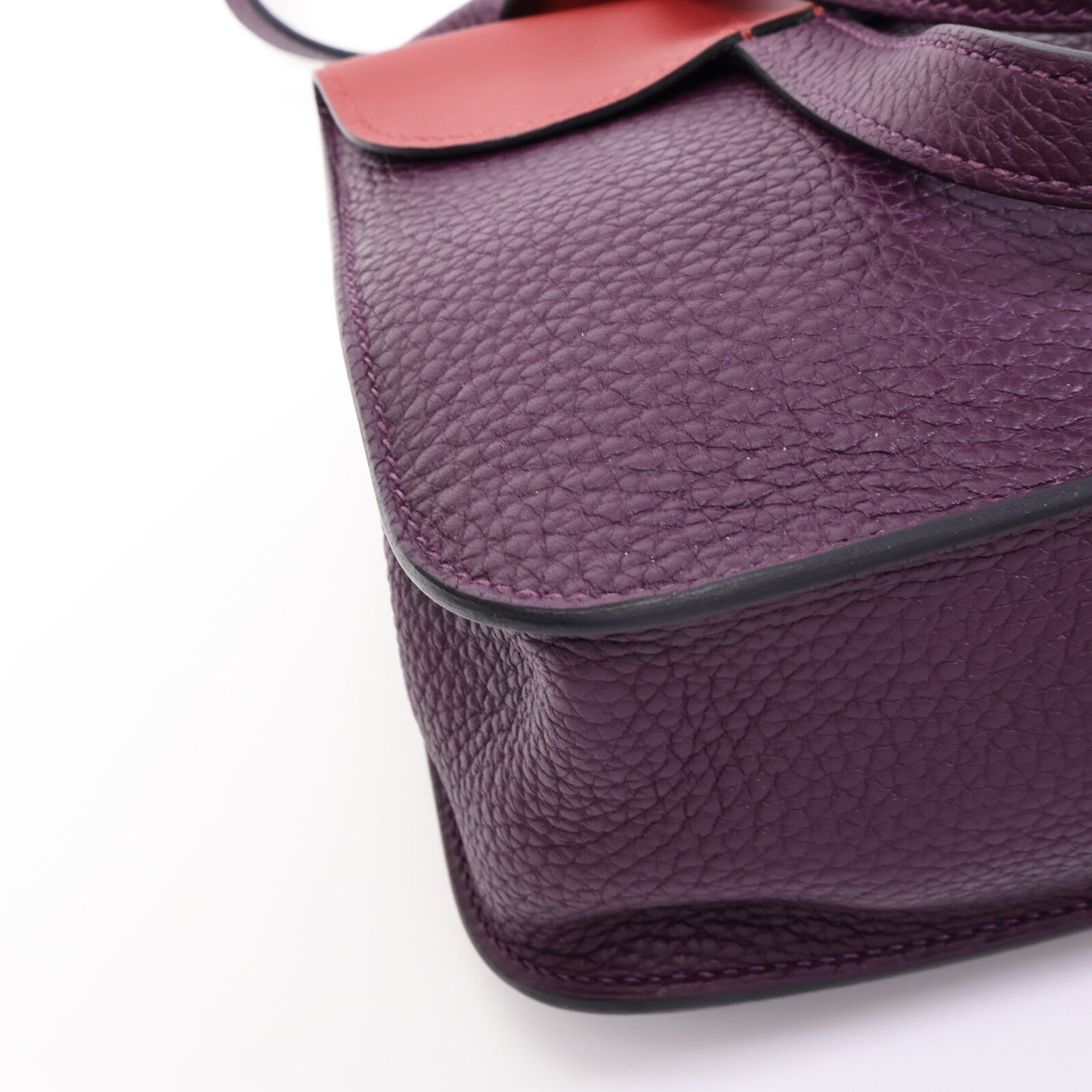 HERMES Clemence皮革Halzan 25手挽肩背兩用袋Cassis/Grenat