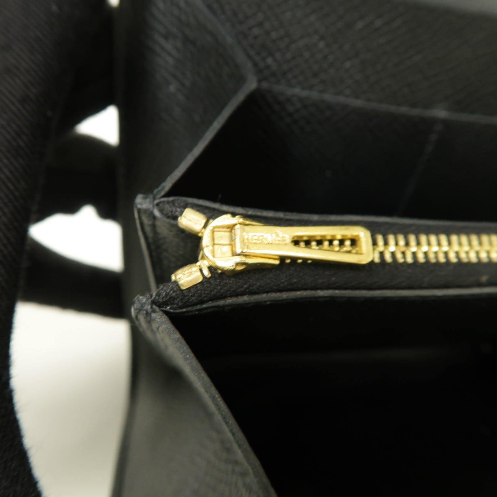 HERMES Epsom皮革Constance Wallet金扣錢包黒色