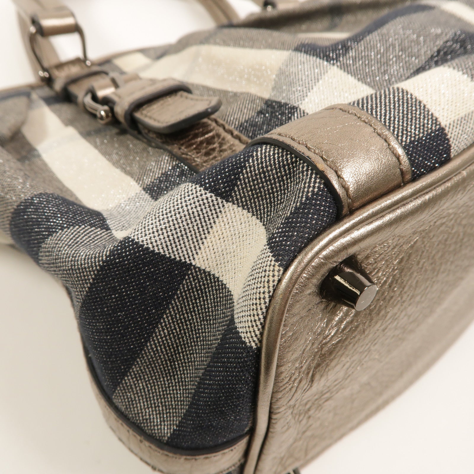 BURBERRY 帆布Beat Check Lowry Tote手挽肩背兩用袋