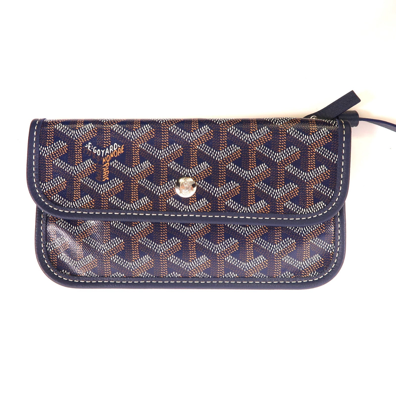 GOYARD 塗層帆布Bohème Hobo銀扣肩背袋深藍色