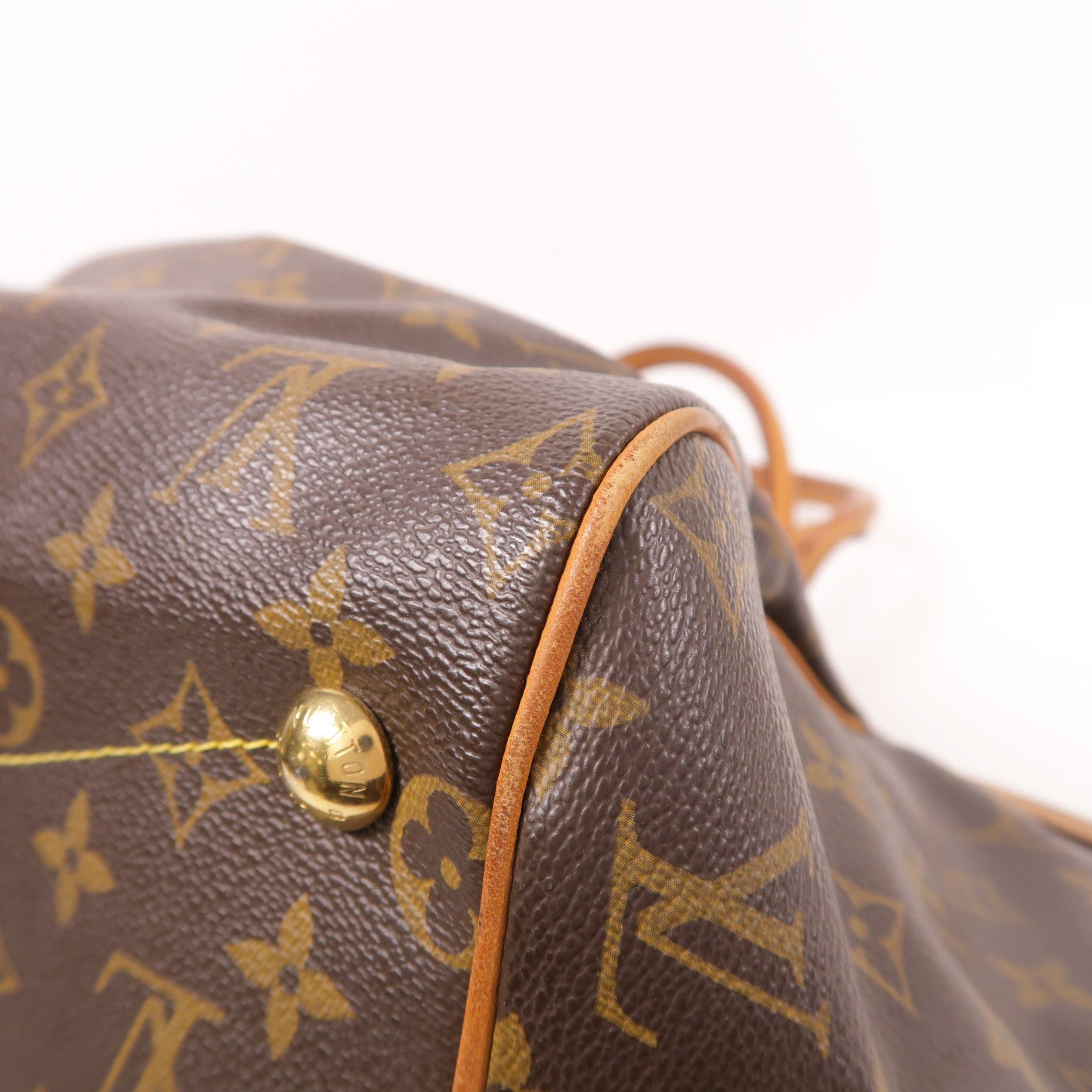 LOUIS VUITTON Monogram Tivoli GM金扣肩背袋棕色