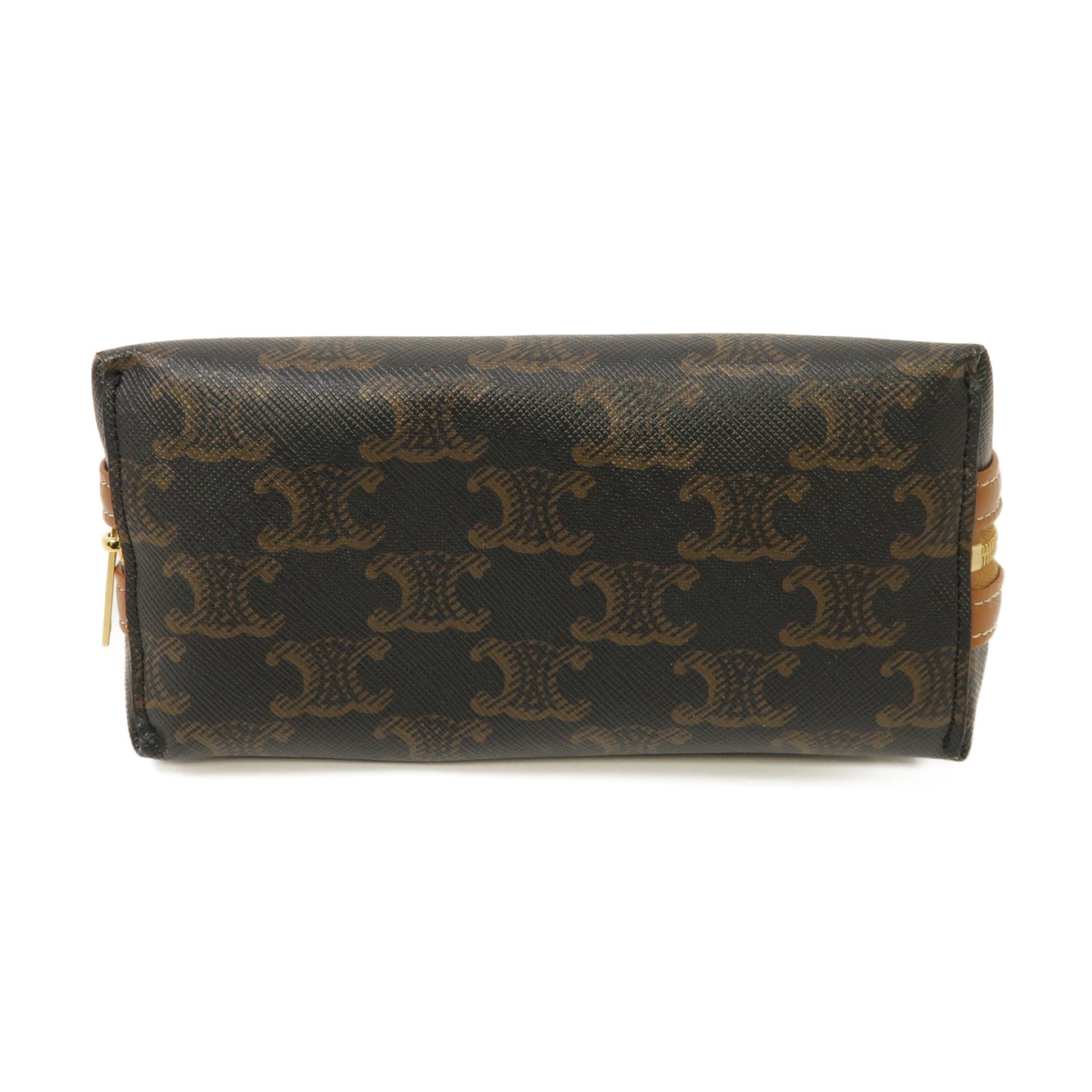 CELINE 塗層帆布Clutch With Chain金扣鏈帶肩背袋啡色