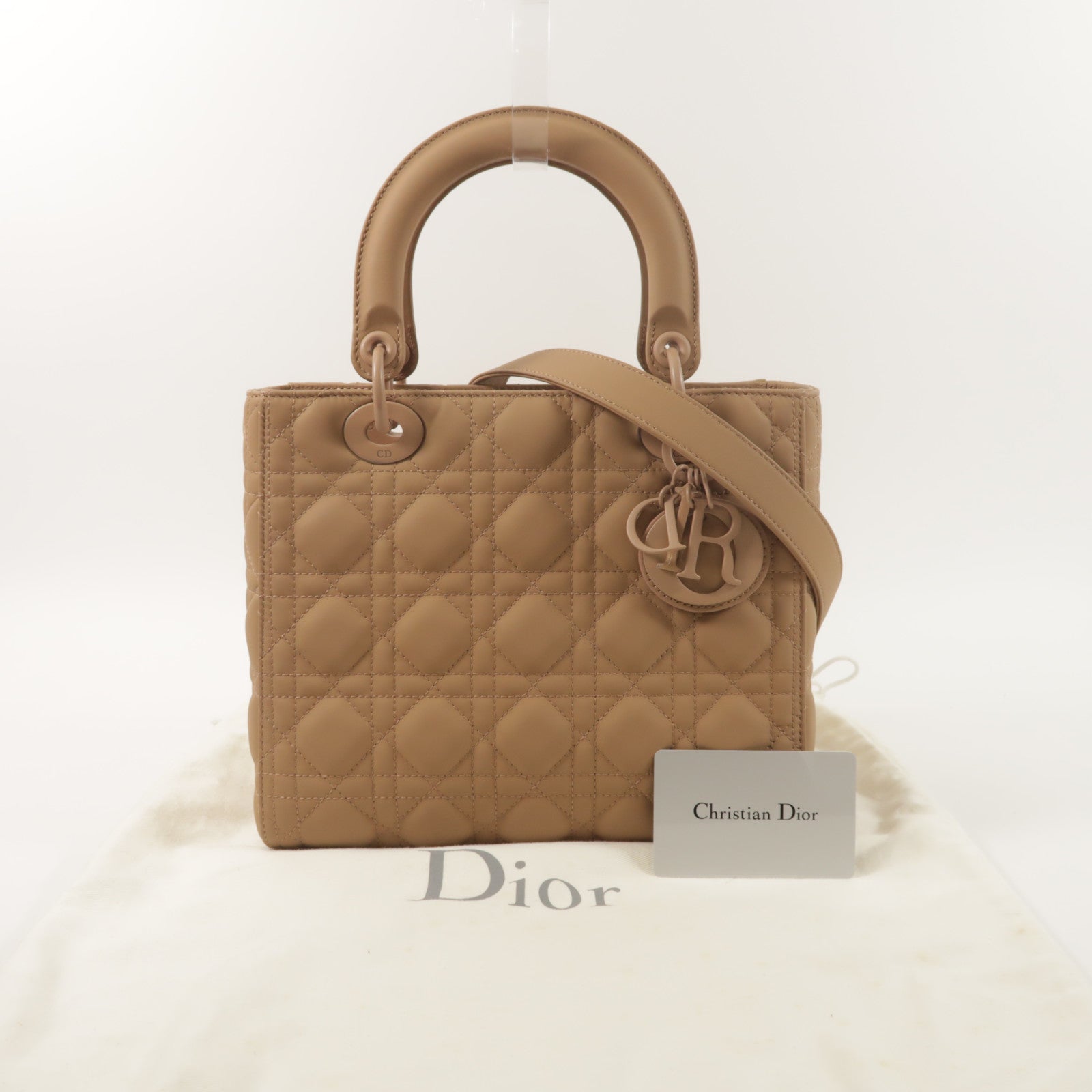 Dior 牛皮皮革Lady Dior Medium手挽肩背兩用袋