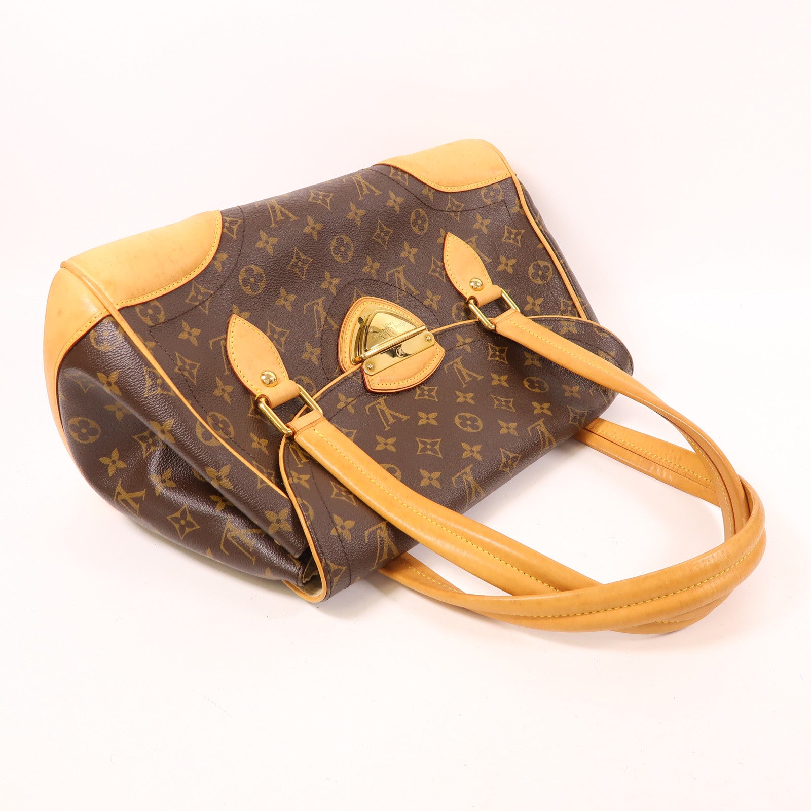 LOUIS VUITTON Monogram Beverly GM金扣手挽袋/肩背袋棕色