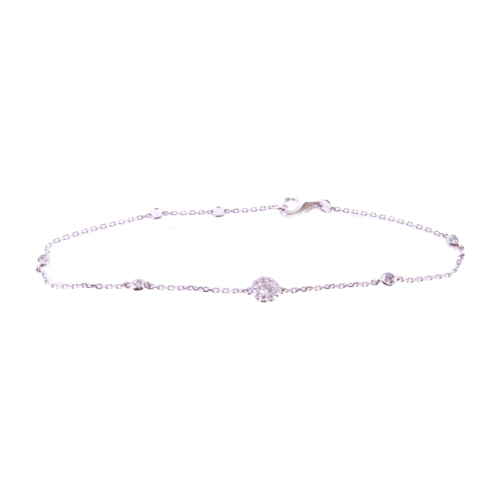 JEWELRY 【激減優惠】18K白金/0.18ct鑽石Diamond Bracelet銀扣手鏈