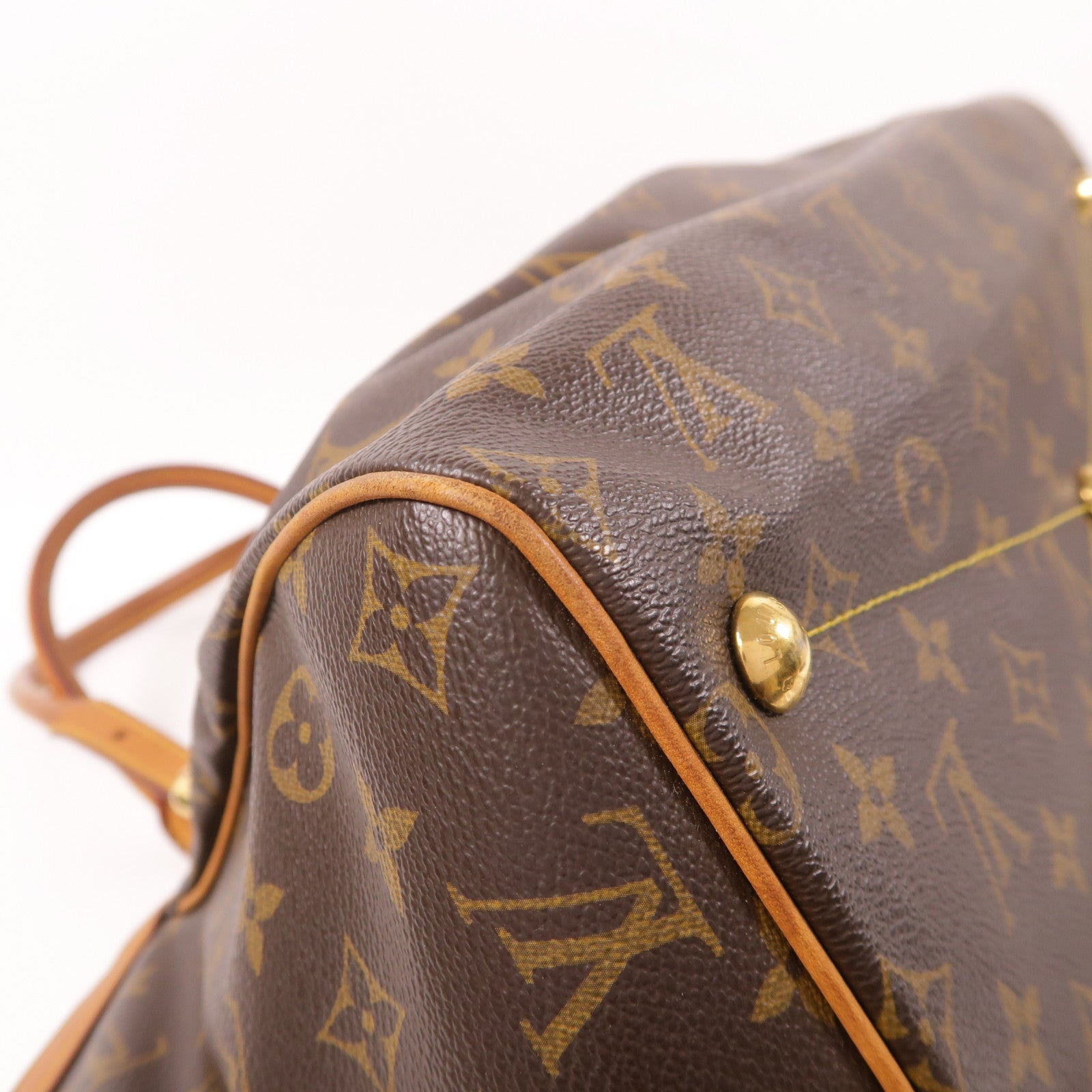 LOUIS VUITTON Monogram Tivoli GM金扣肩背袋棕色