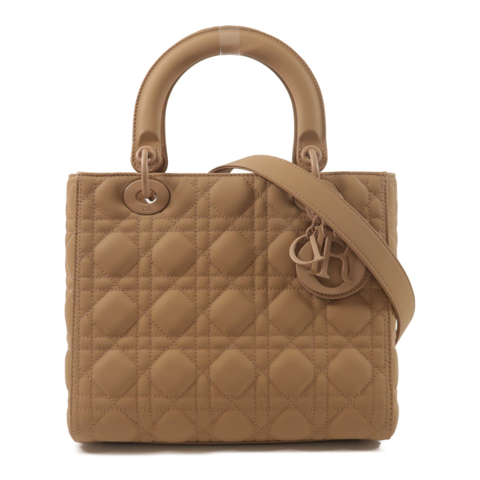 Dior 牛皮皮革Lady Dior Medium手挽肩背兩用袋