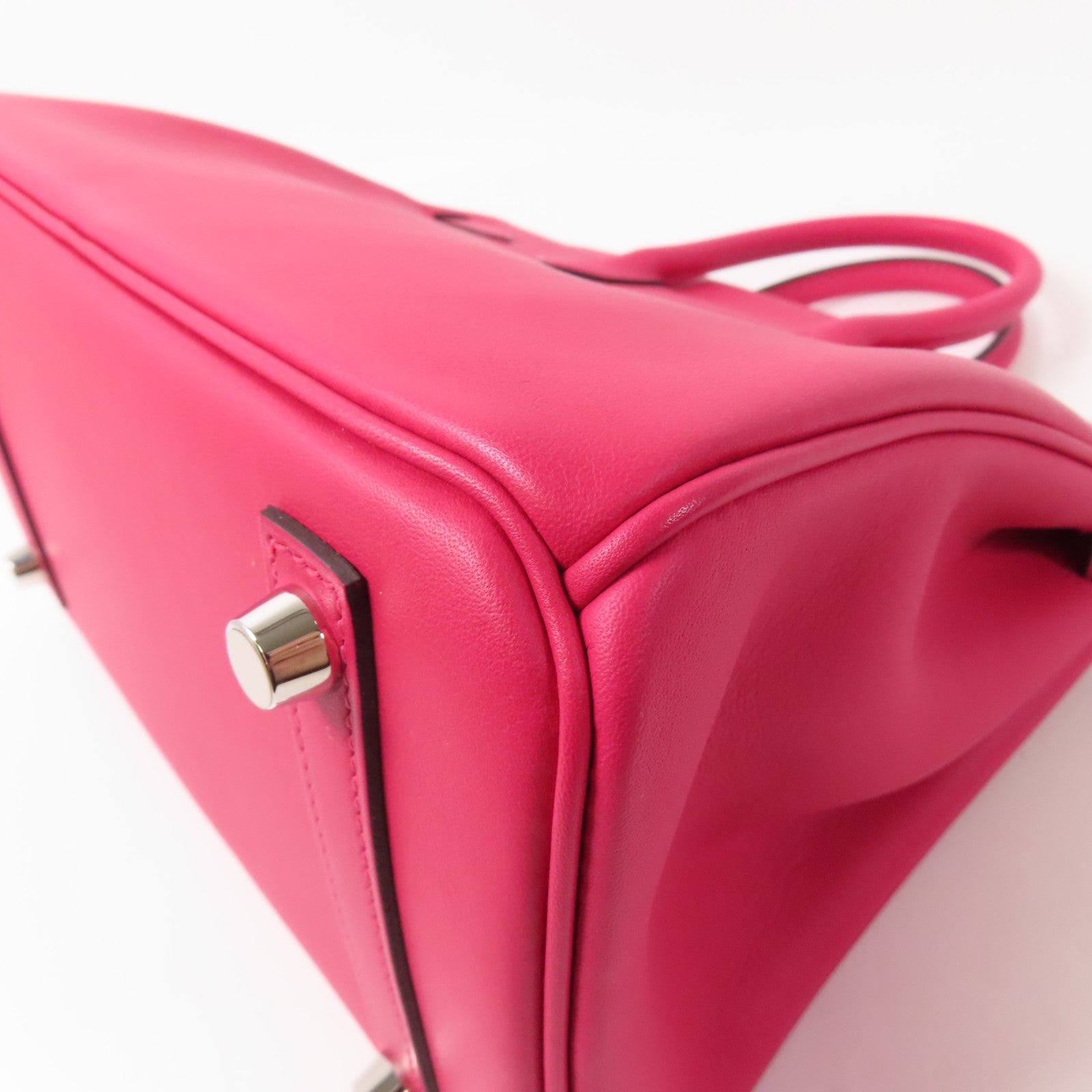 HERMES Swift皮革Birkin 25銀扣手挽袋Rubis