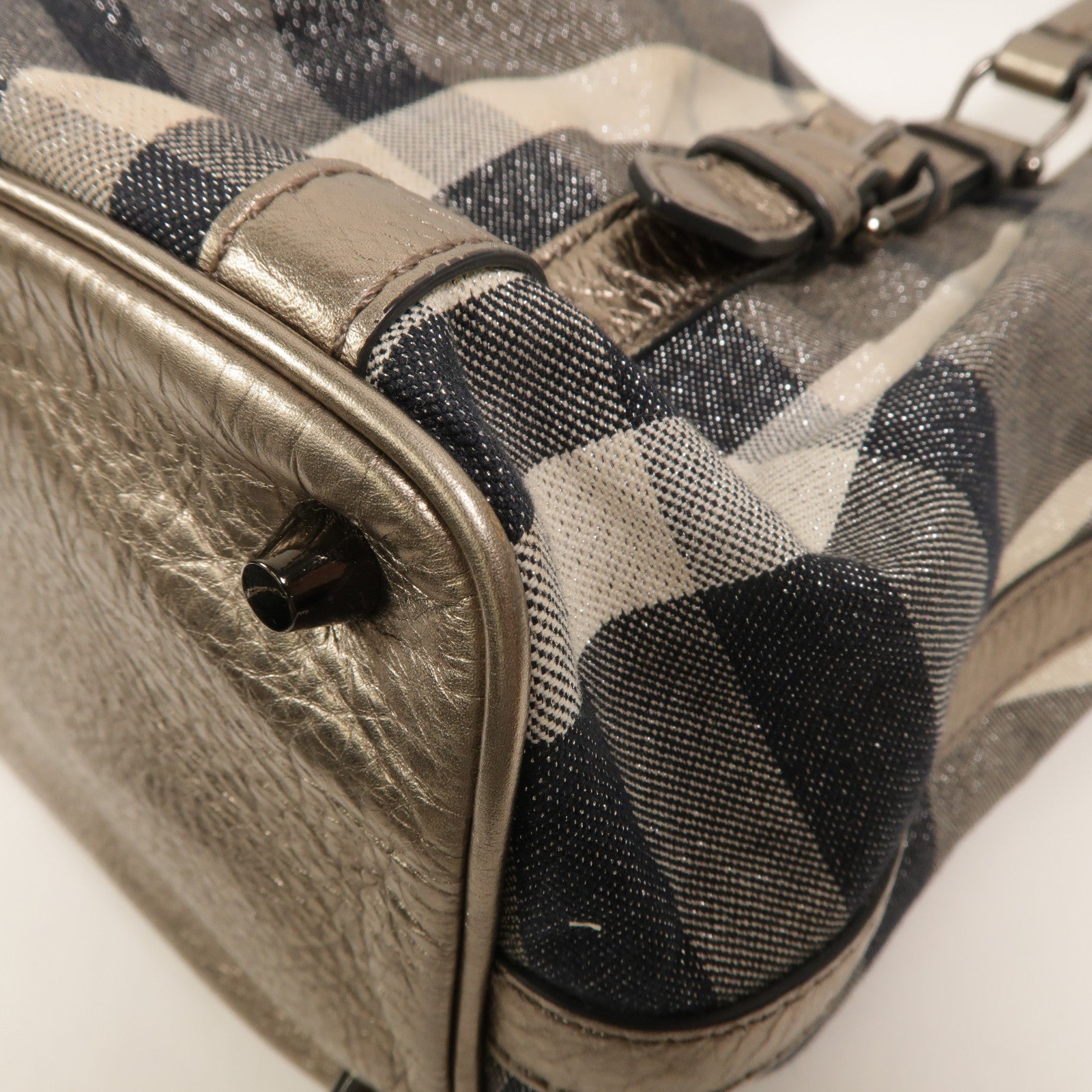BURBERRY 帆布Beat Check Lowry Tote手挽肩背兩用袋