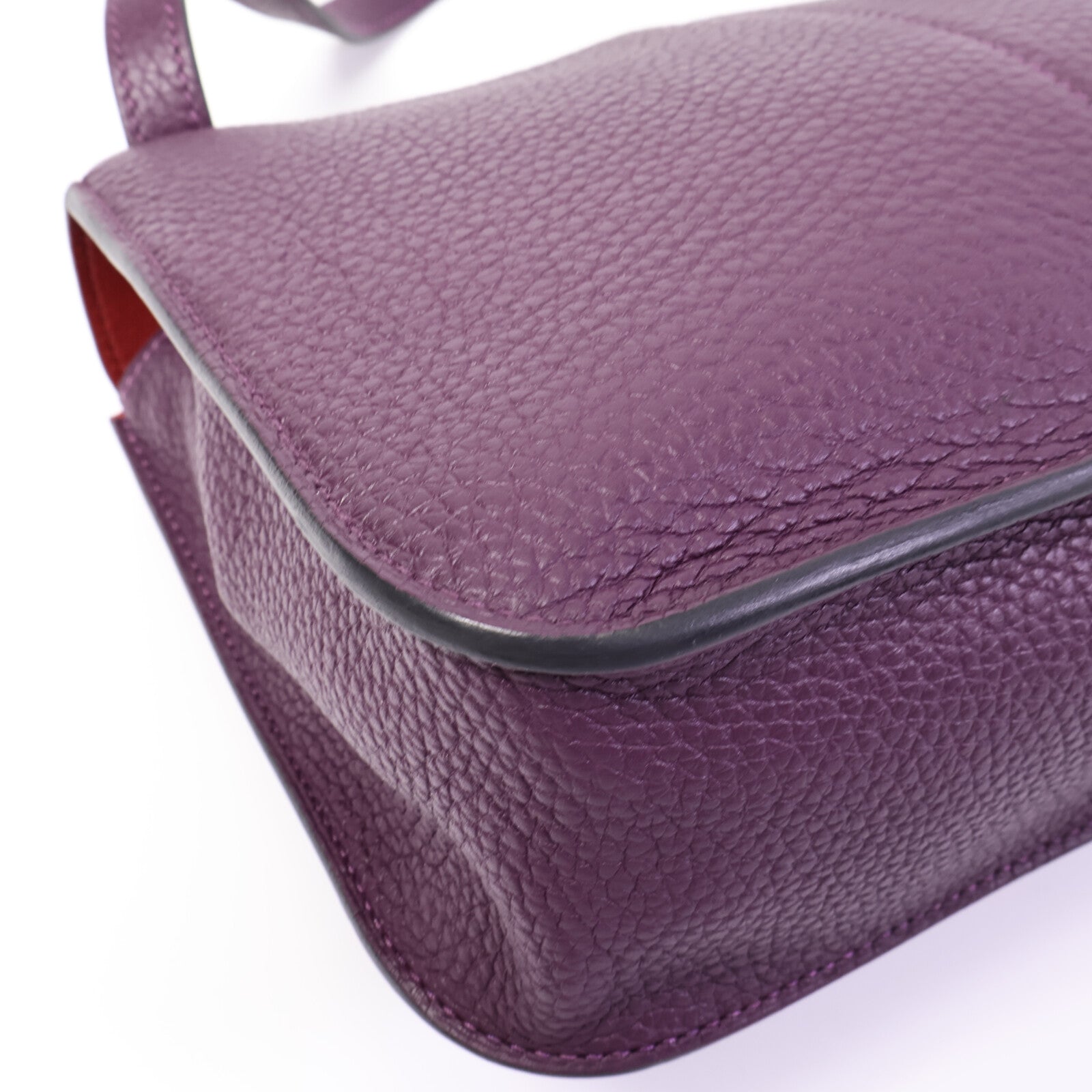 HERMES Clemence皮革Halzan 25手挽肩背兩用袋Cassis/Grenat