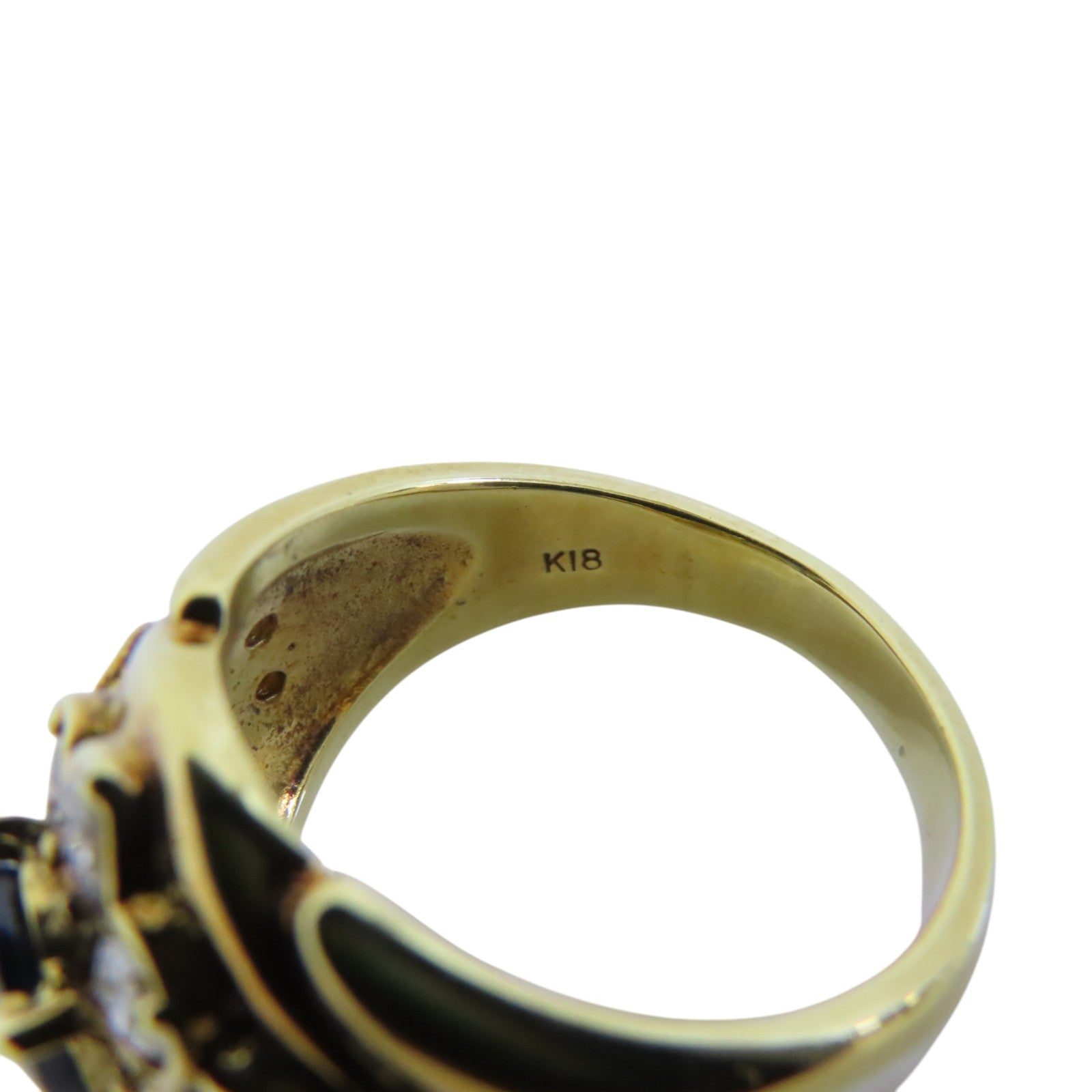 JEWELRY 【激減優惠】18K黃金Sapphire Diamond Ring藍寶石/鑽石戒指US#5.5