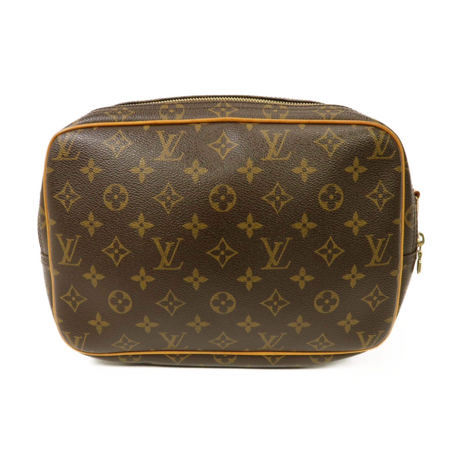LOUIS VUITTON Monogram Reporter PM金扣肩背袋棕色