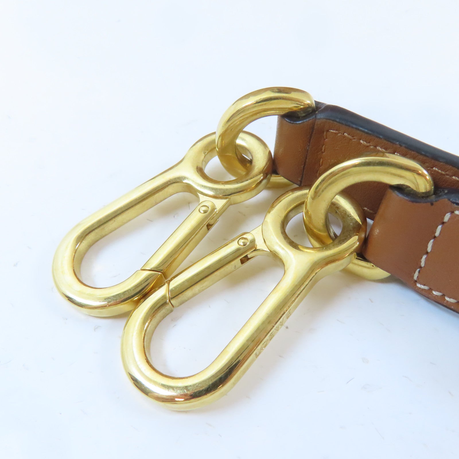 LOEWE 牛皮皮革Puzzle Small金扣手挽肩背兩用袋啡色