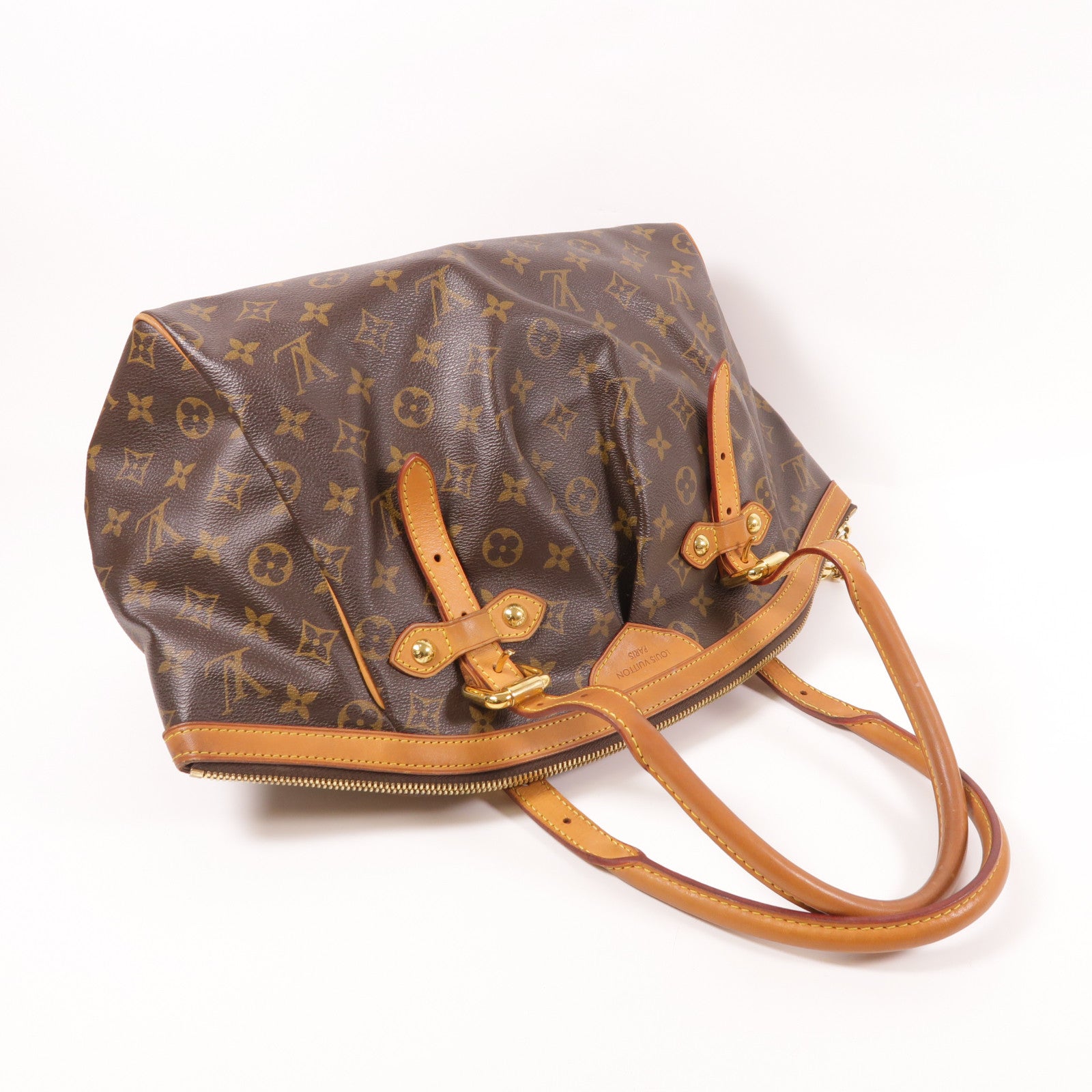 LOUIS VUITTON Monogram Tivoli GM金扣肩背袋棕色